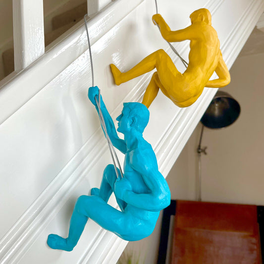 Set Of 2 Coloured Hanging Abseiling Men Figures