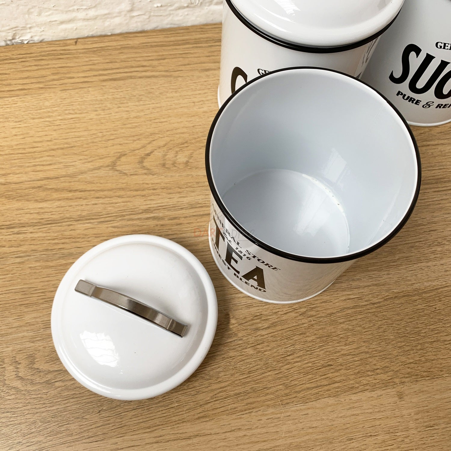 Set Of 3 Traditional Tea Coffee Sugar Canisters