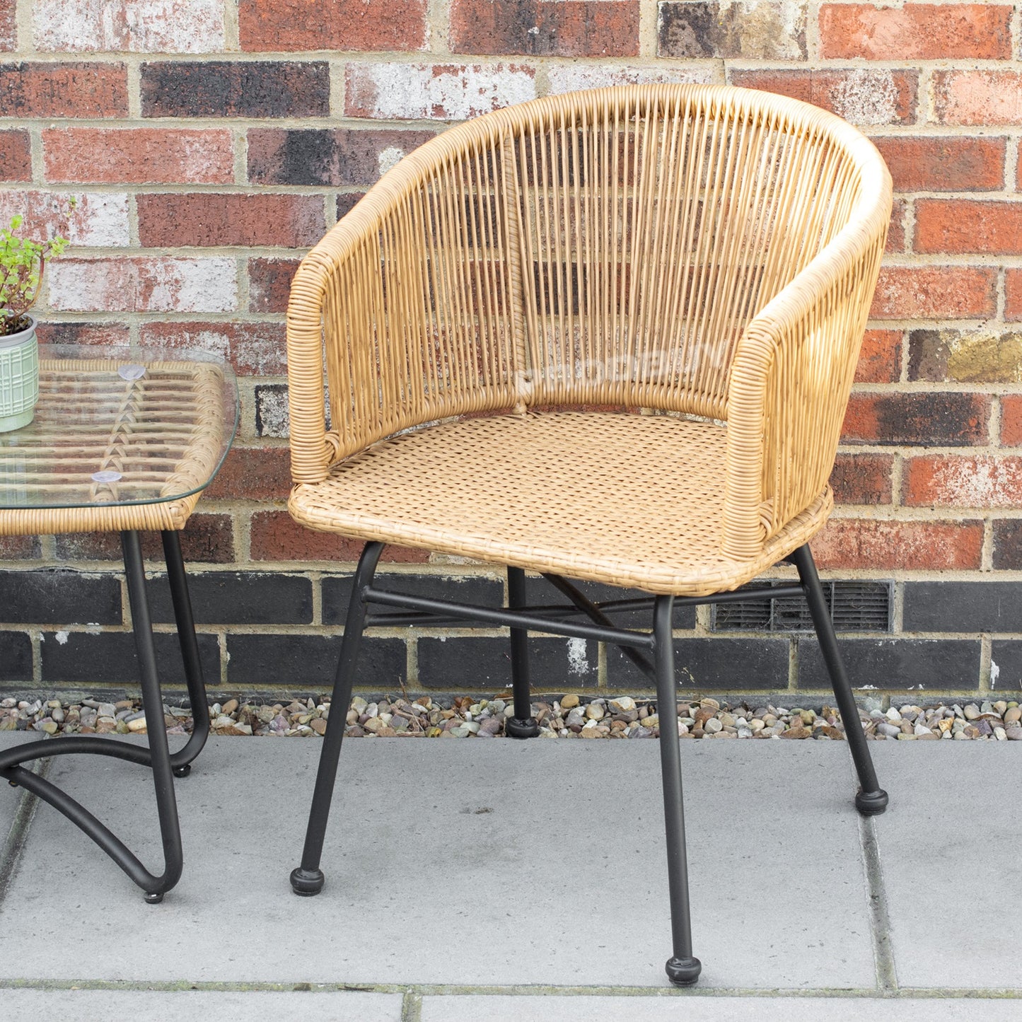 Rattan Table & Two Chairs