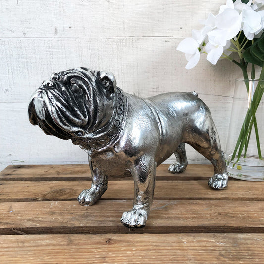 Silver English Bulldog Ornament
