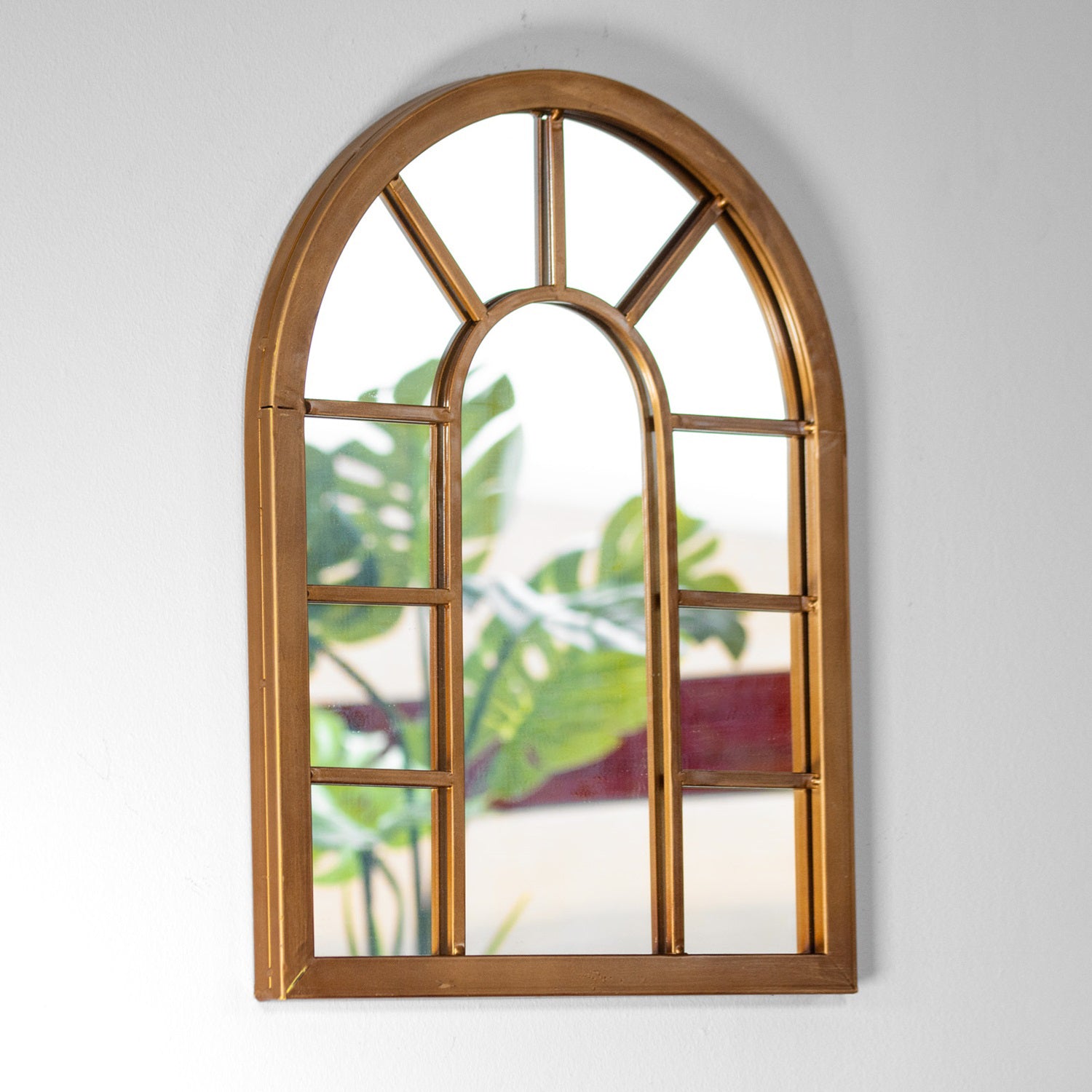 Copper Arched Garden Wall Mirror
