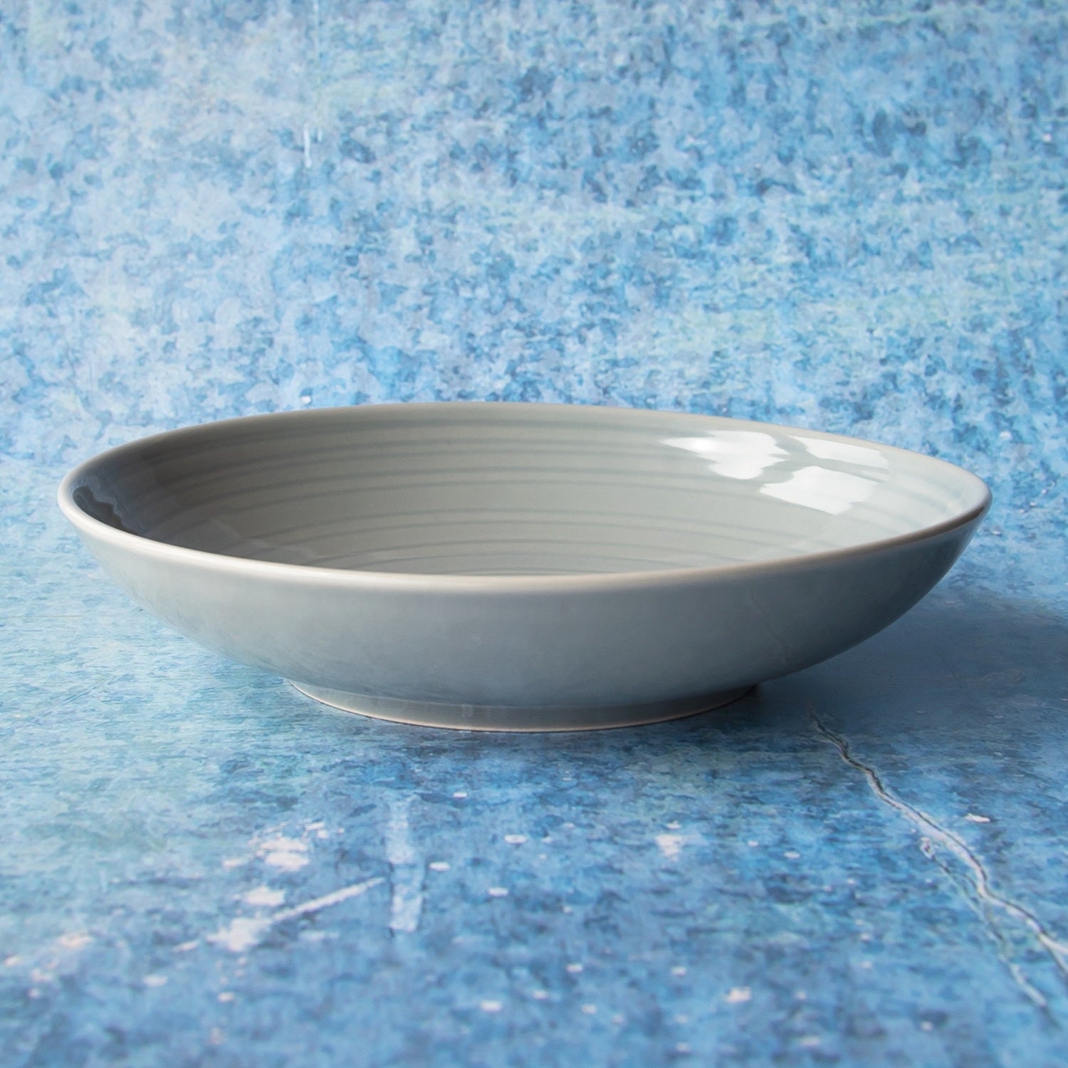 Set Of 2Grey Swirl Pasta Bowls