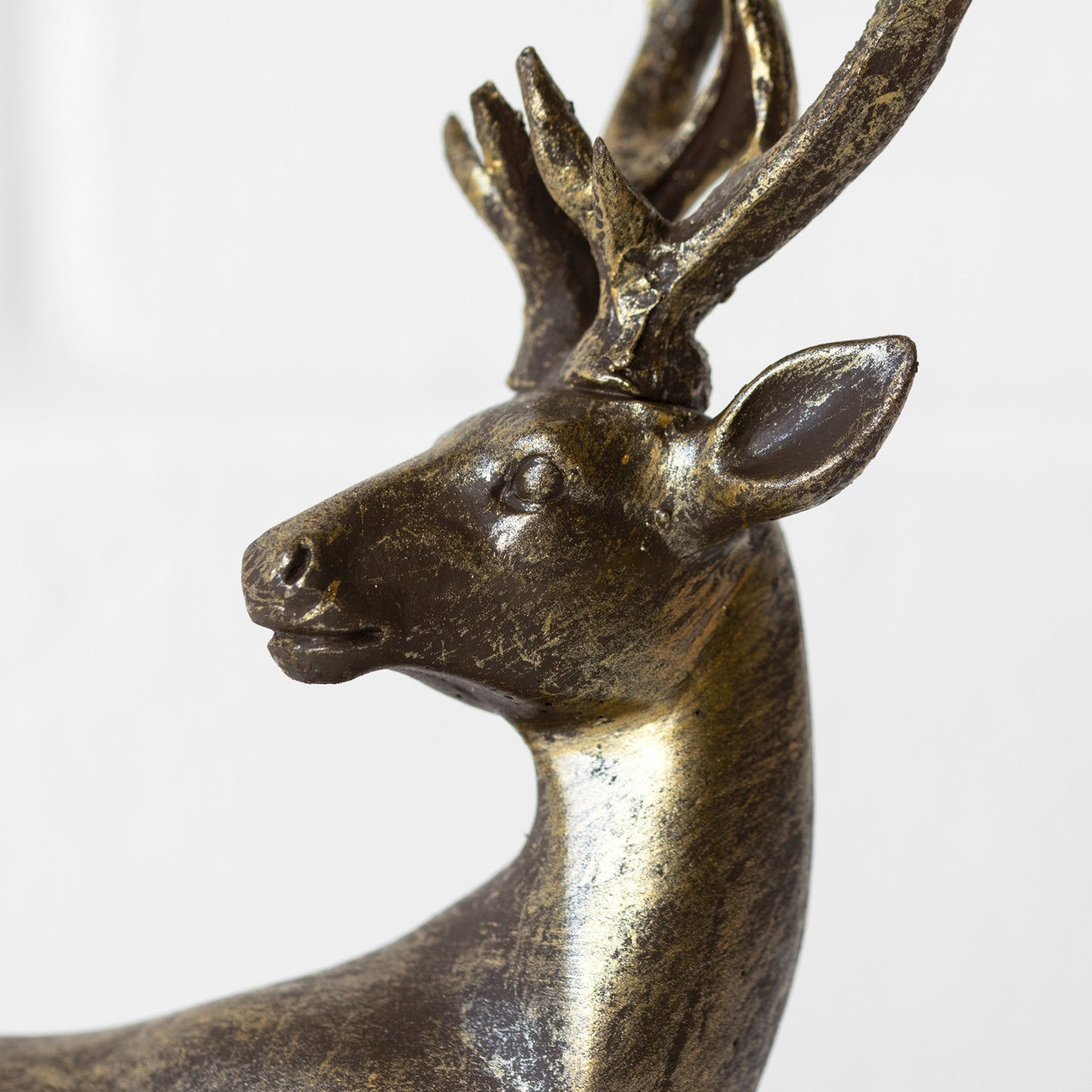 Antique Gold Left Facing Reindeer Sculpture