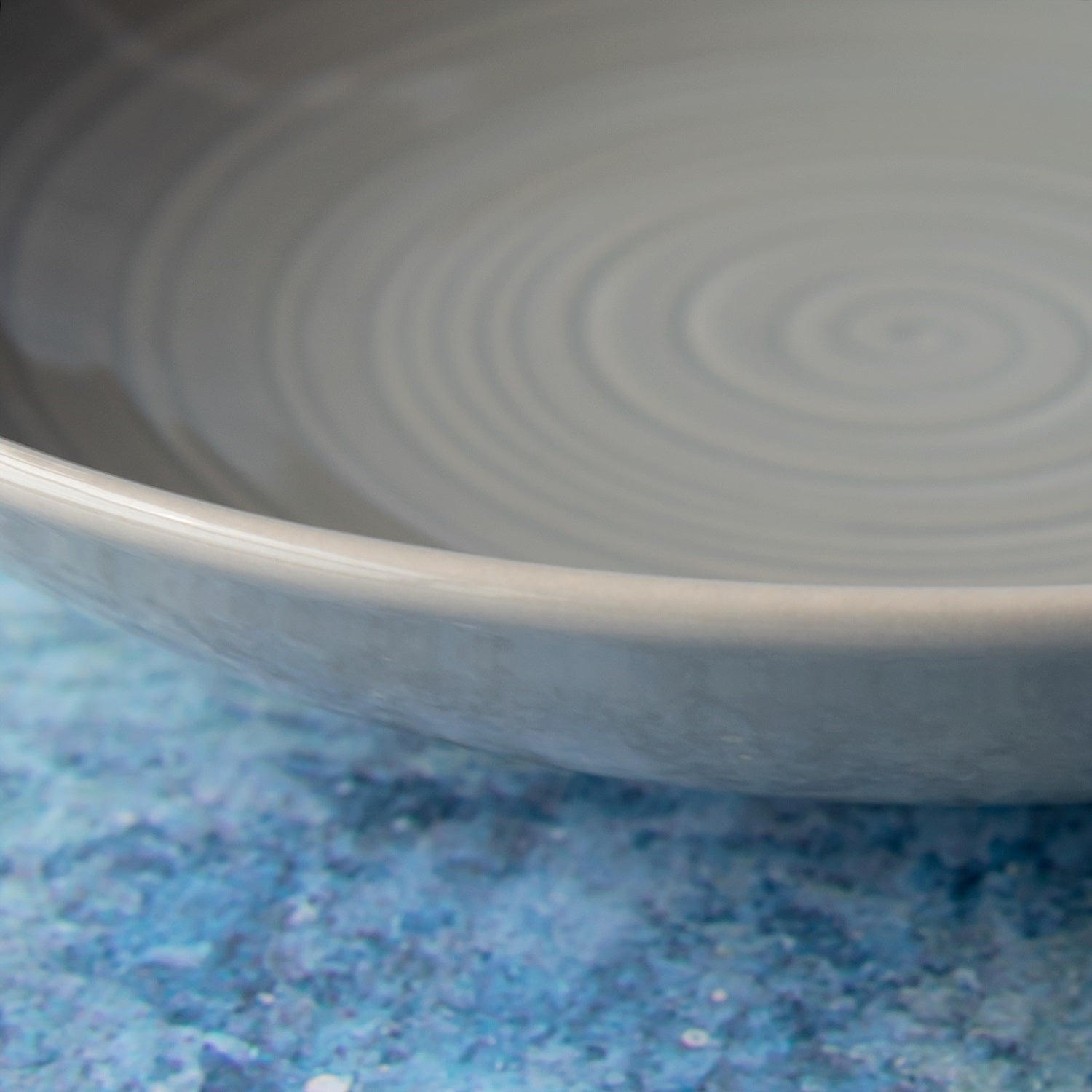 Set Of 2Grey Swirl Pasta Bowls