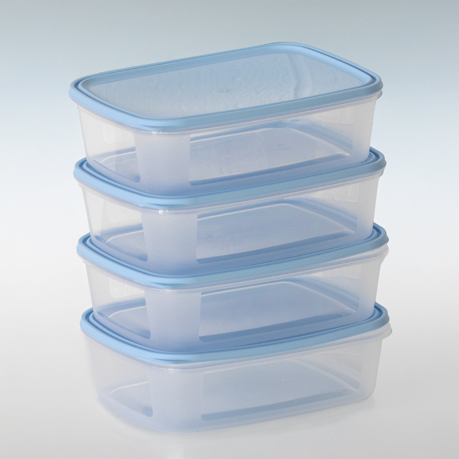Set Of 4 Essential Blue Lid 1L Food Containers