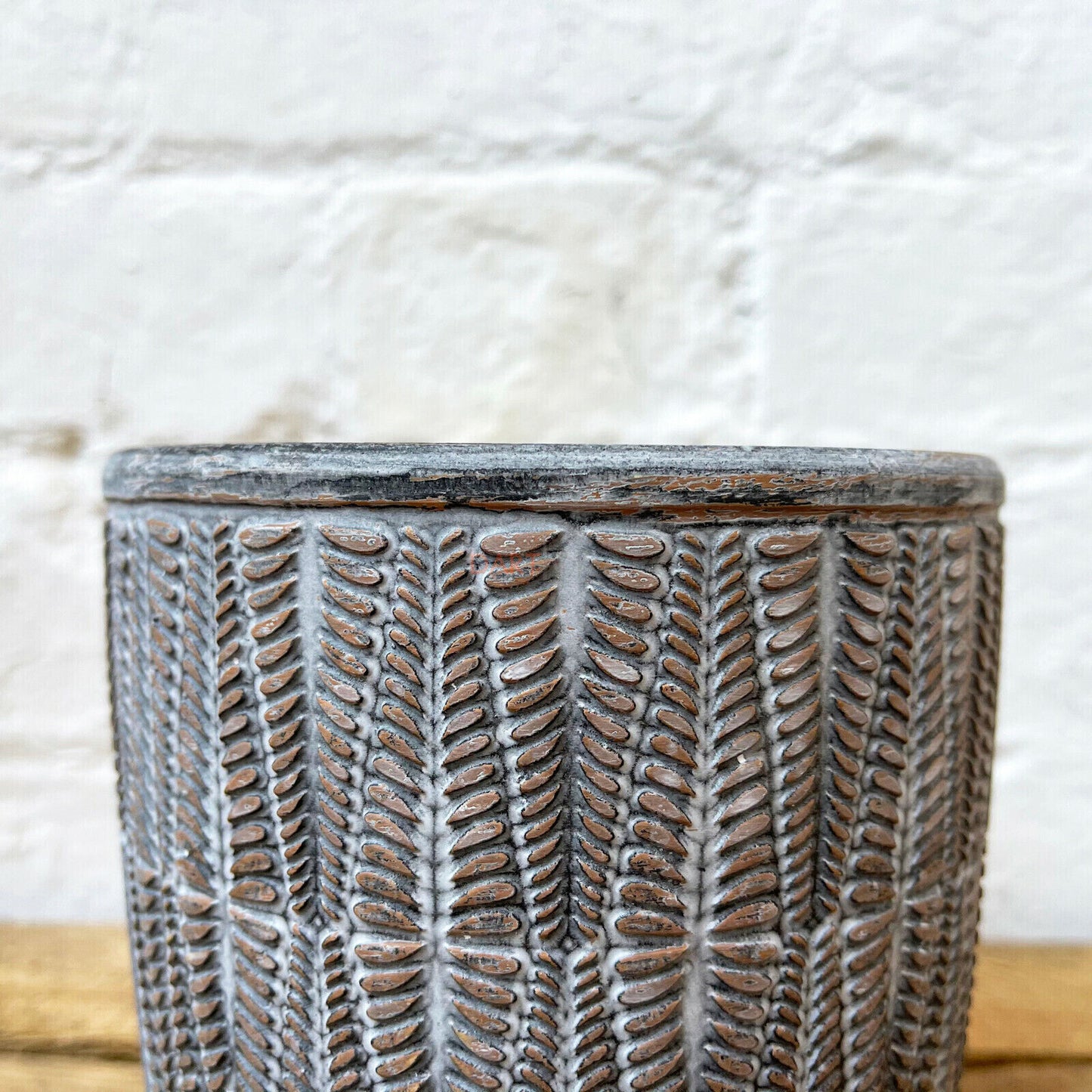 Natural Grey Diamond Plant Pot Cover