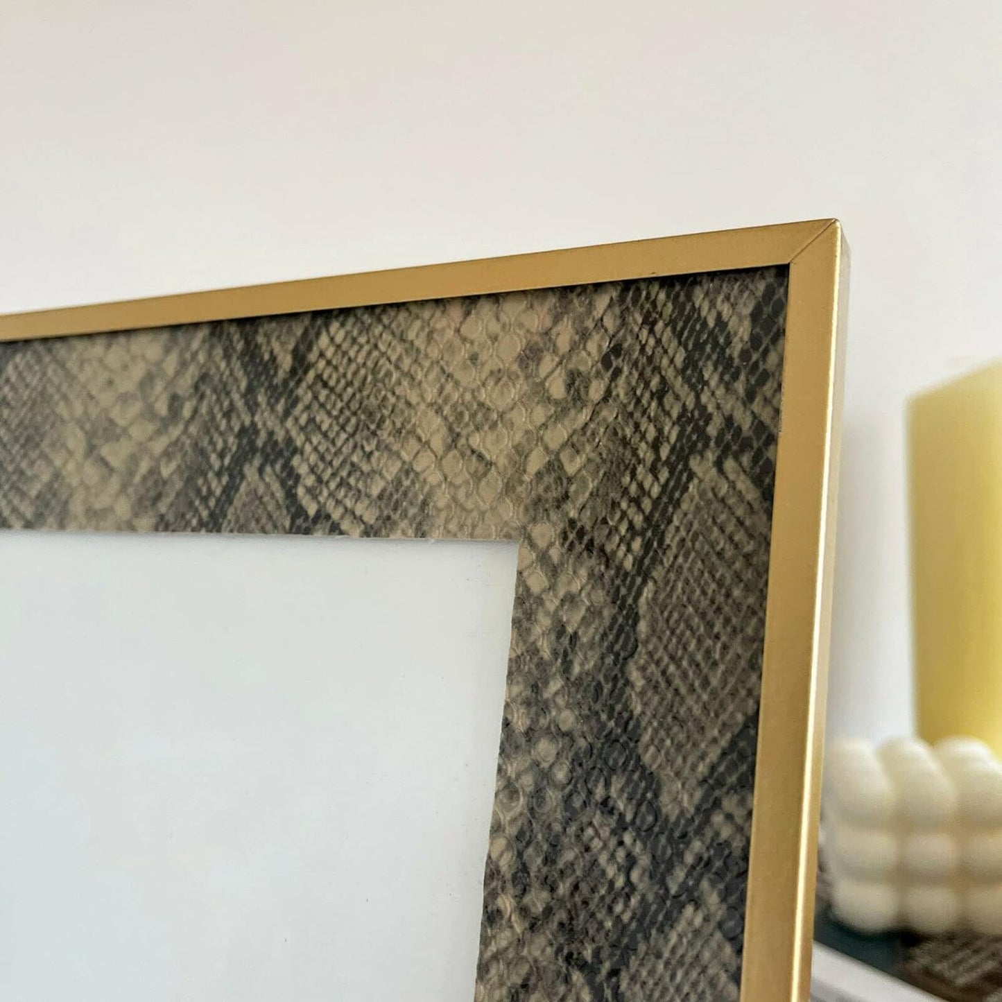 4x6" Faux Gold Snakeskin Photo Frame