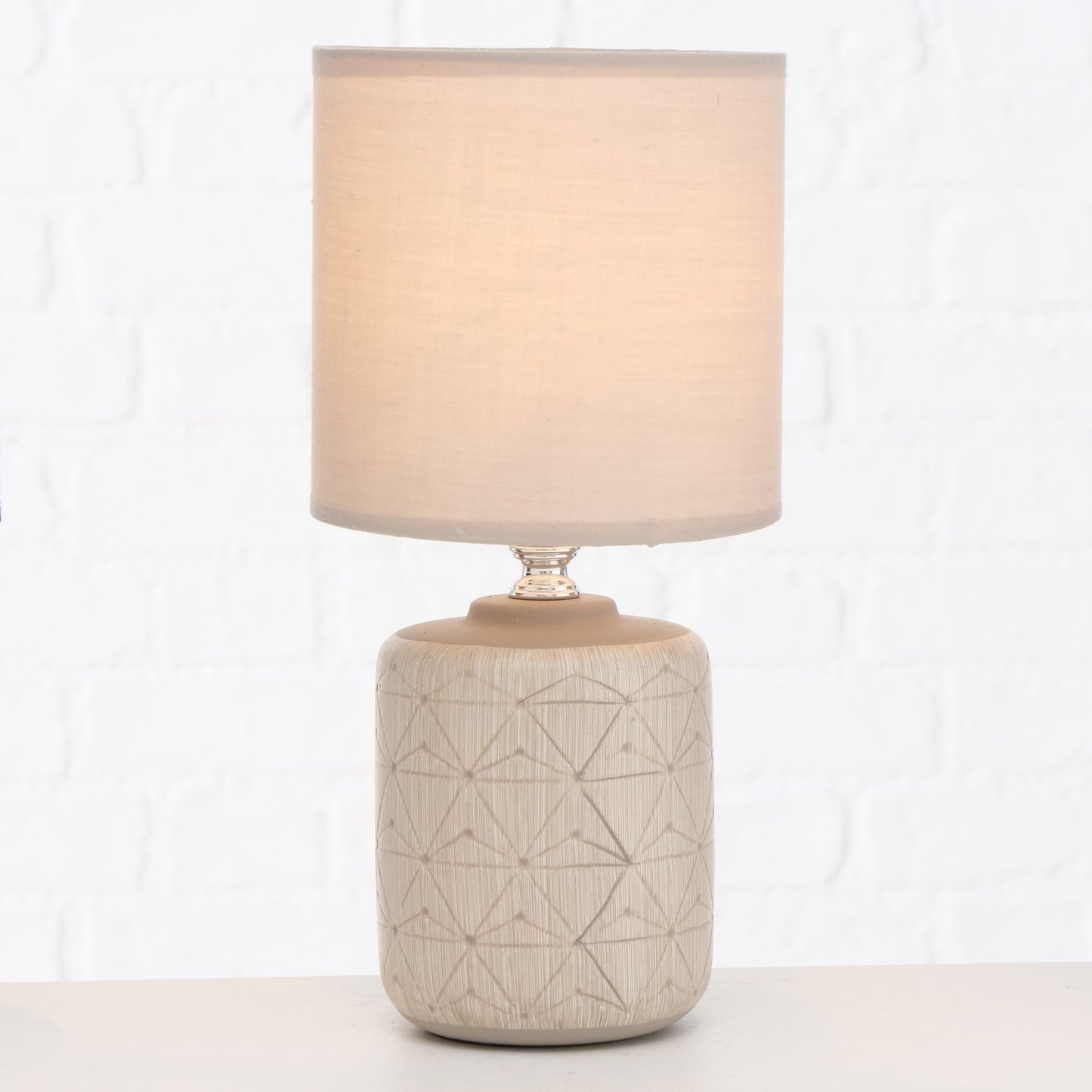 Cream Geometric Table Lamp
