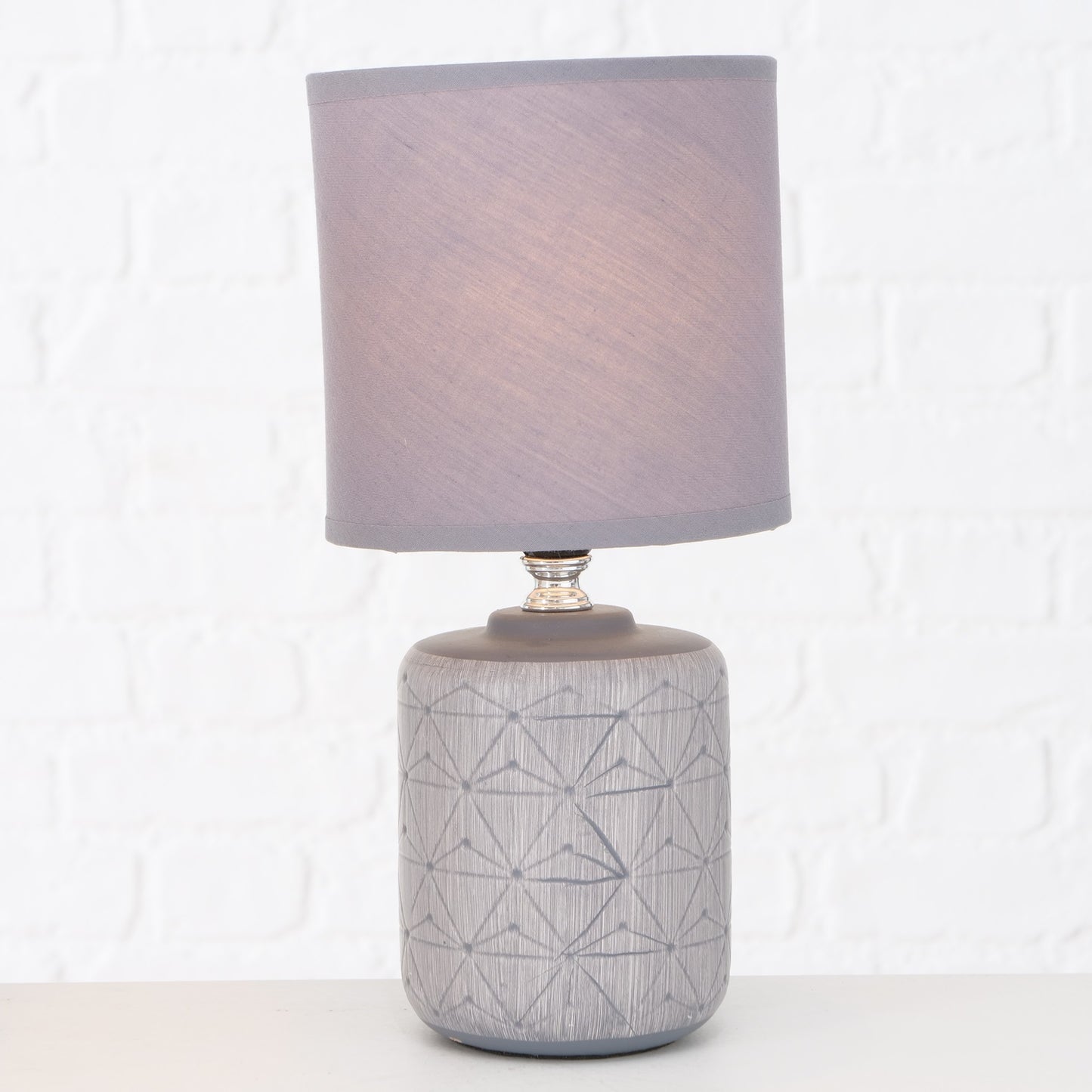 Grey Geometric Table Lamp