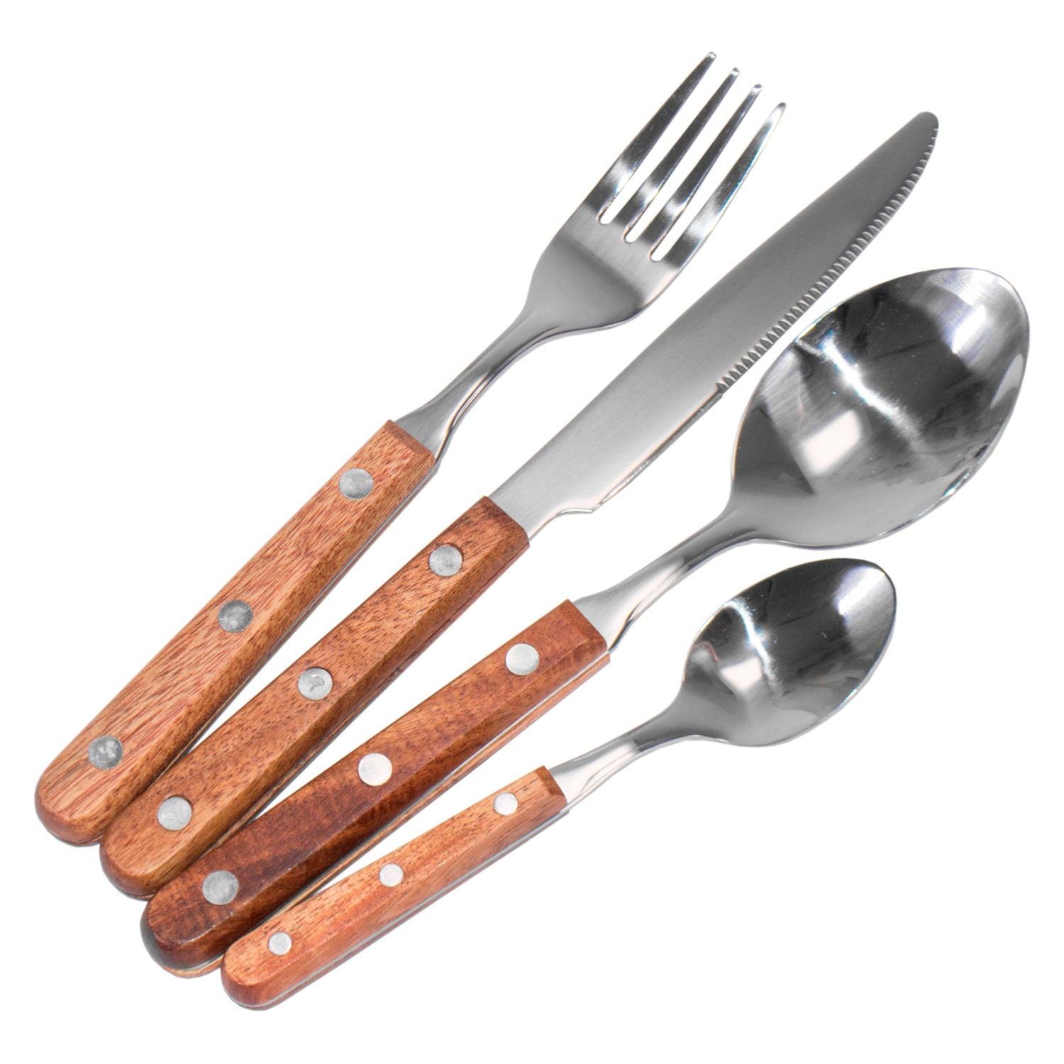 Mikasa Drift 16 Piece Wood Handle Cutlery Set