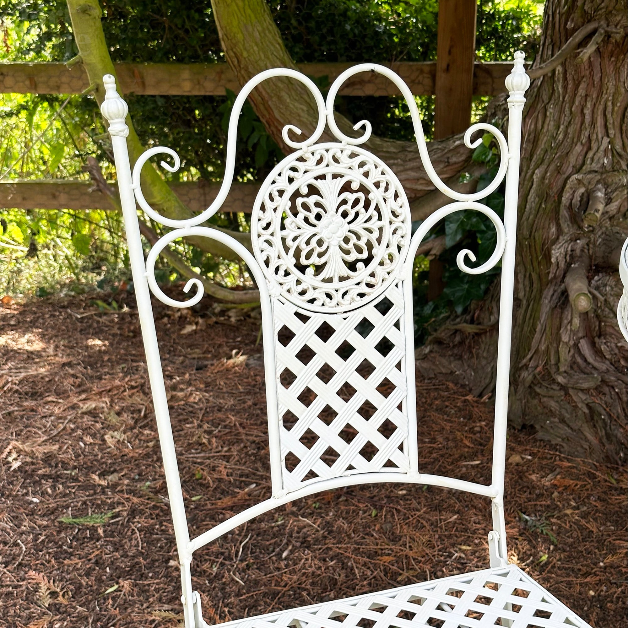 3pc White Cross Garden Bistro Set