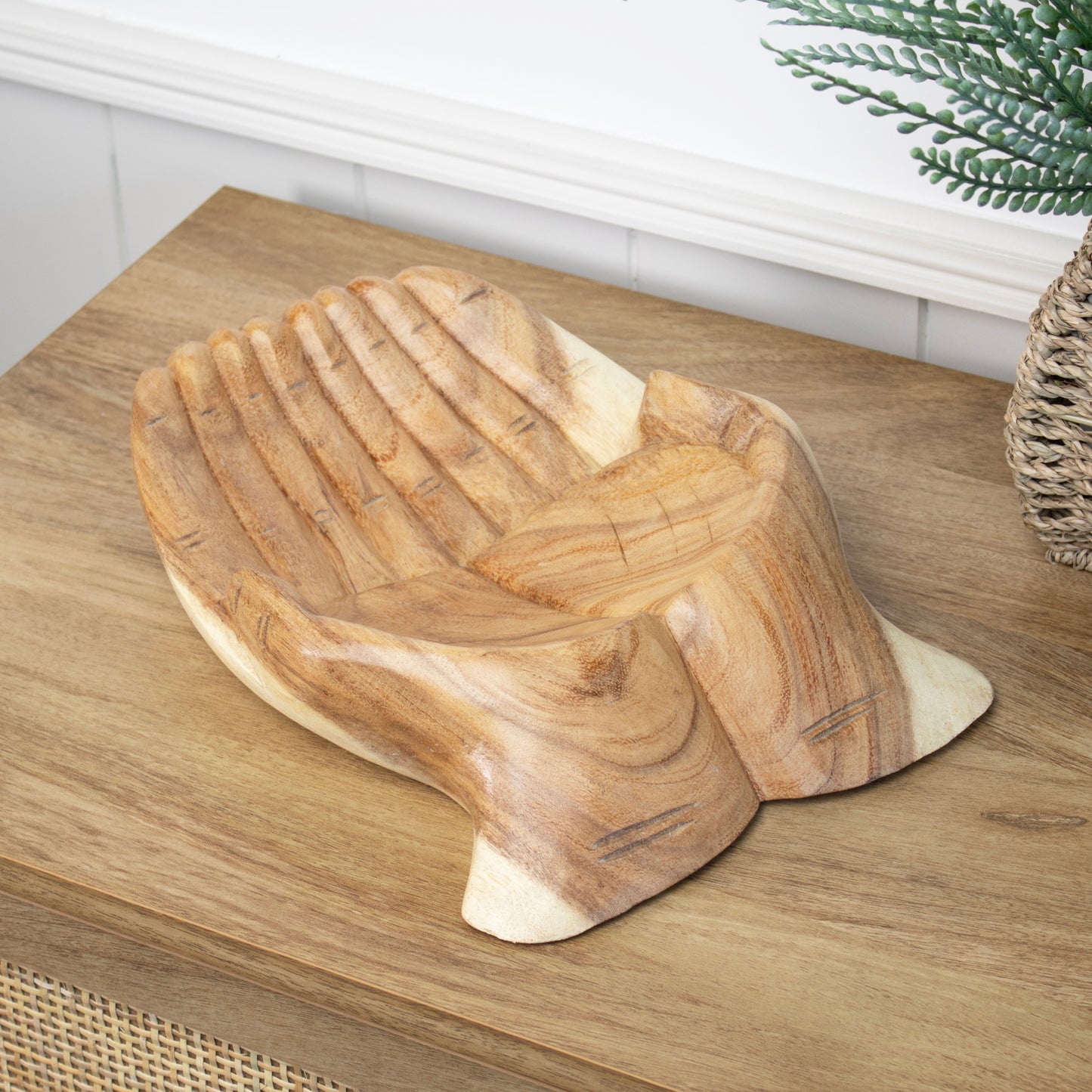 Hand Of Hope Schale aus Teakwurzelholz, 30 cm
