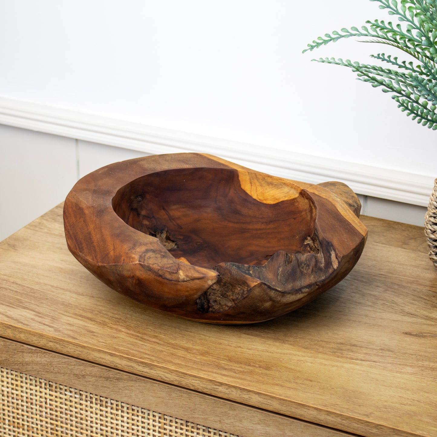 Round Teak Root Bowl