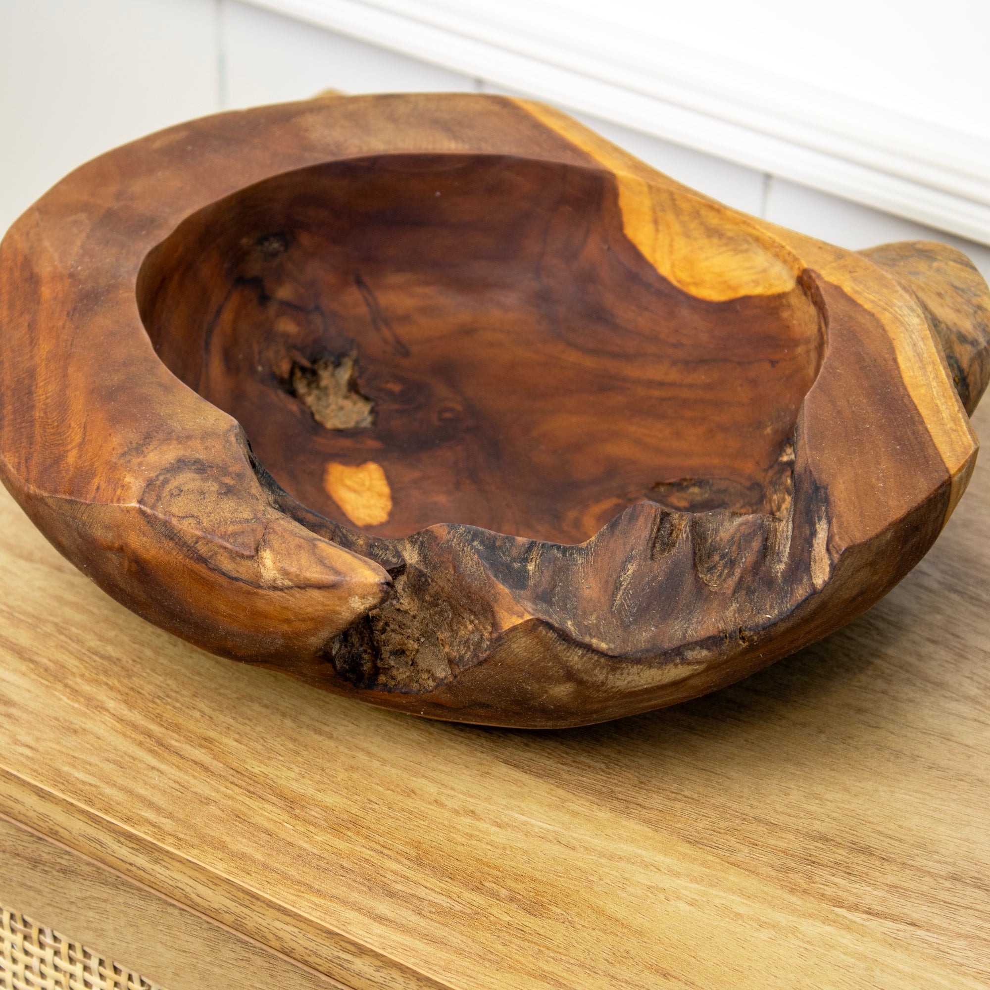 Round Teak Root Bowl