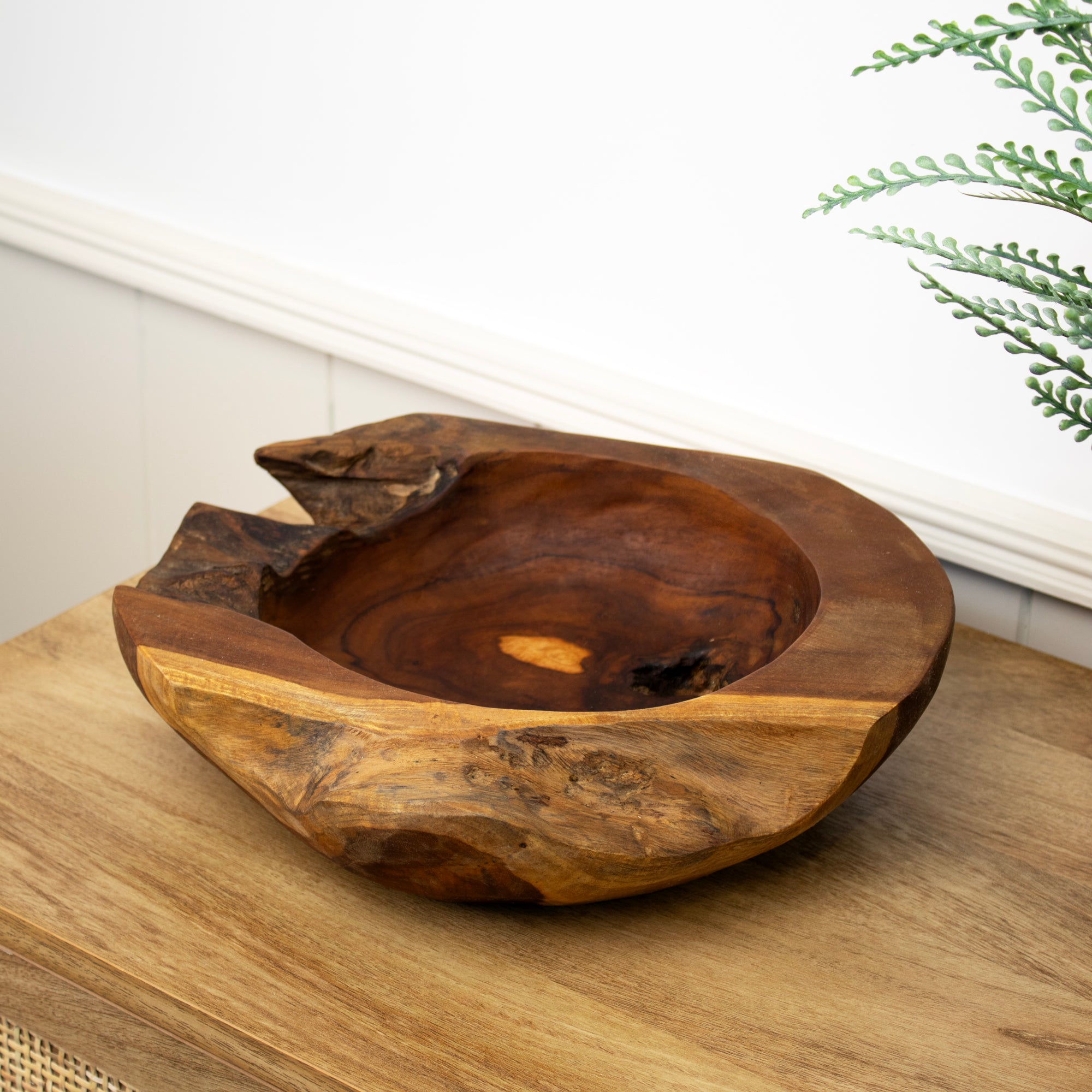 Round Teak Root Bowl