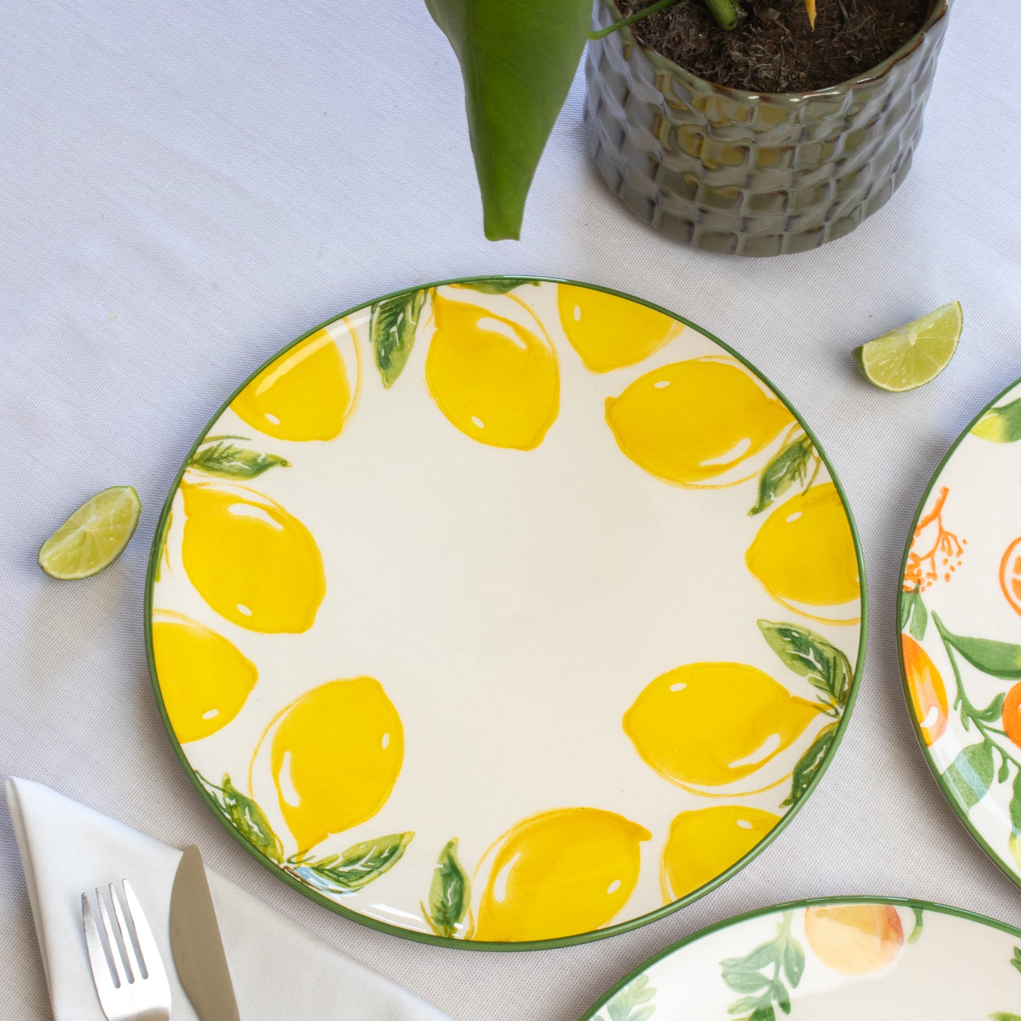 Set Of 6 Summer Fruit Dinner Plates