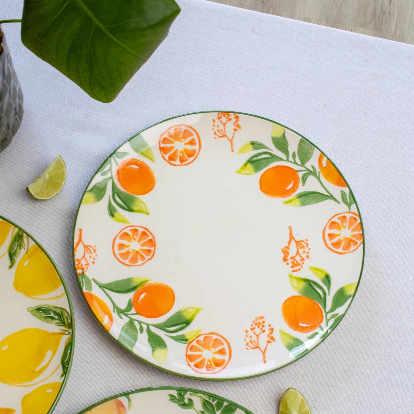Set Of 6 Summer Fruit Dinner Plates