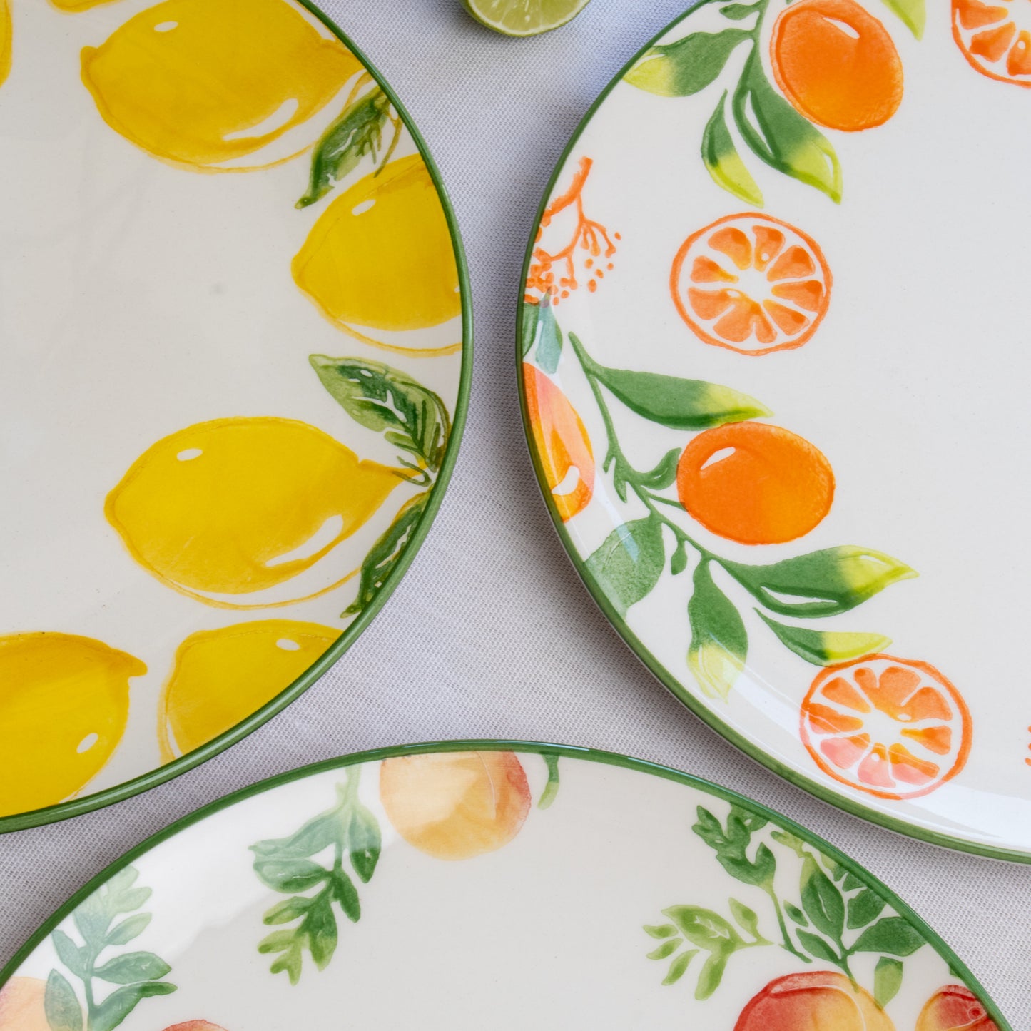 Set Of 6 Summer Fruit Dinner Plates