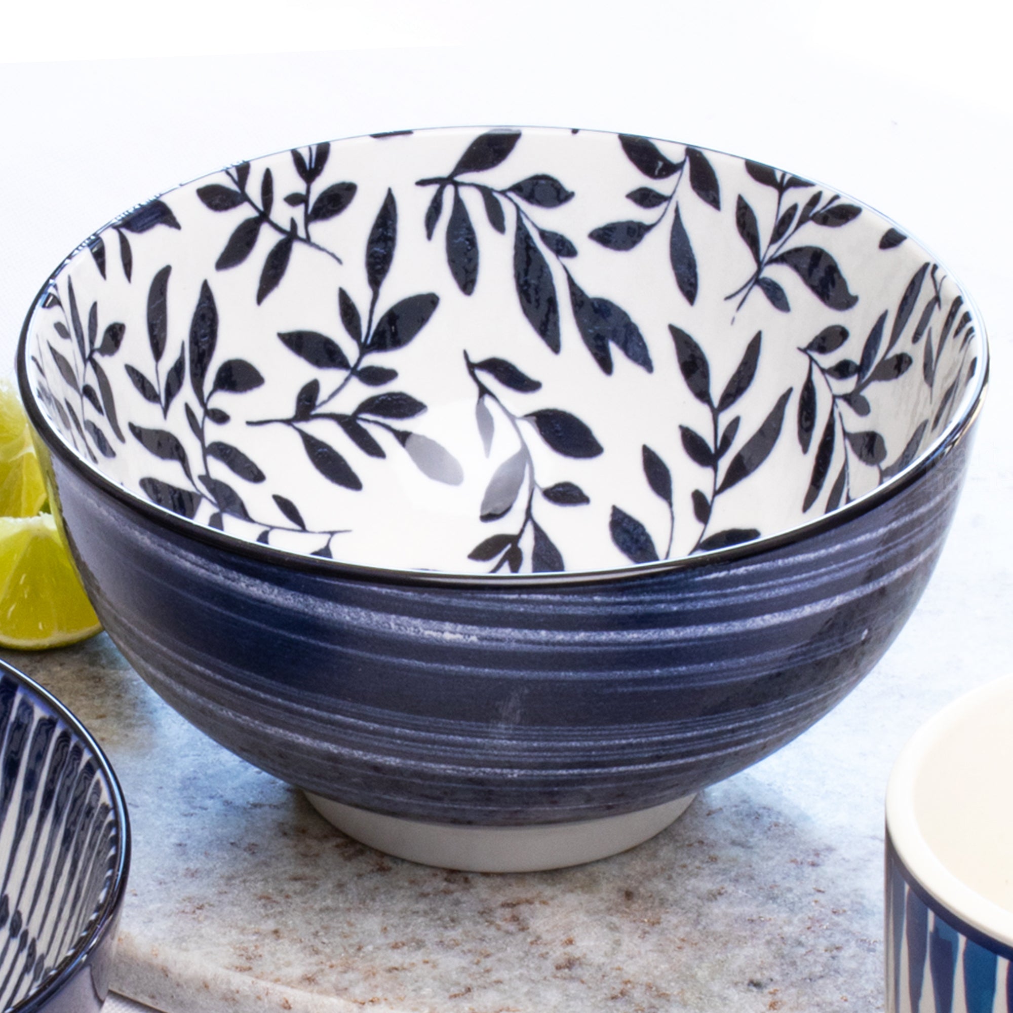 Set Of 6 Mediterranean Patterned Cereal Bowls