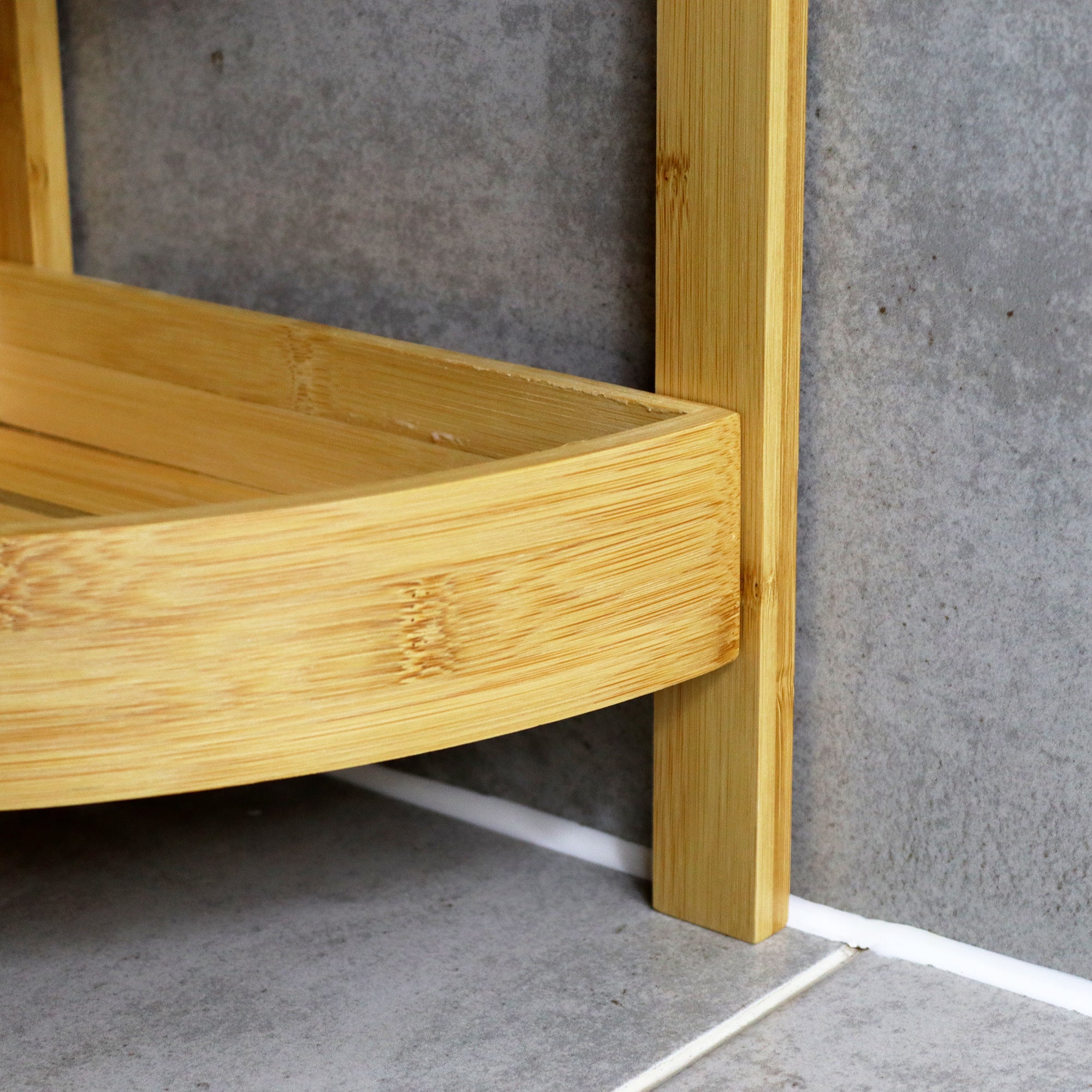 Badezimmer-Eckregal aus Bambus mit 3 Etagen