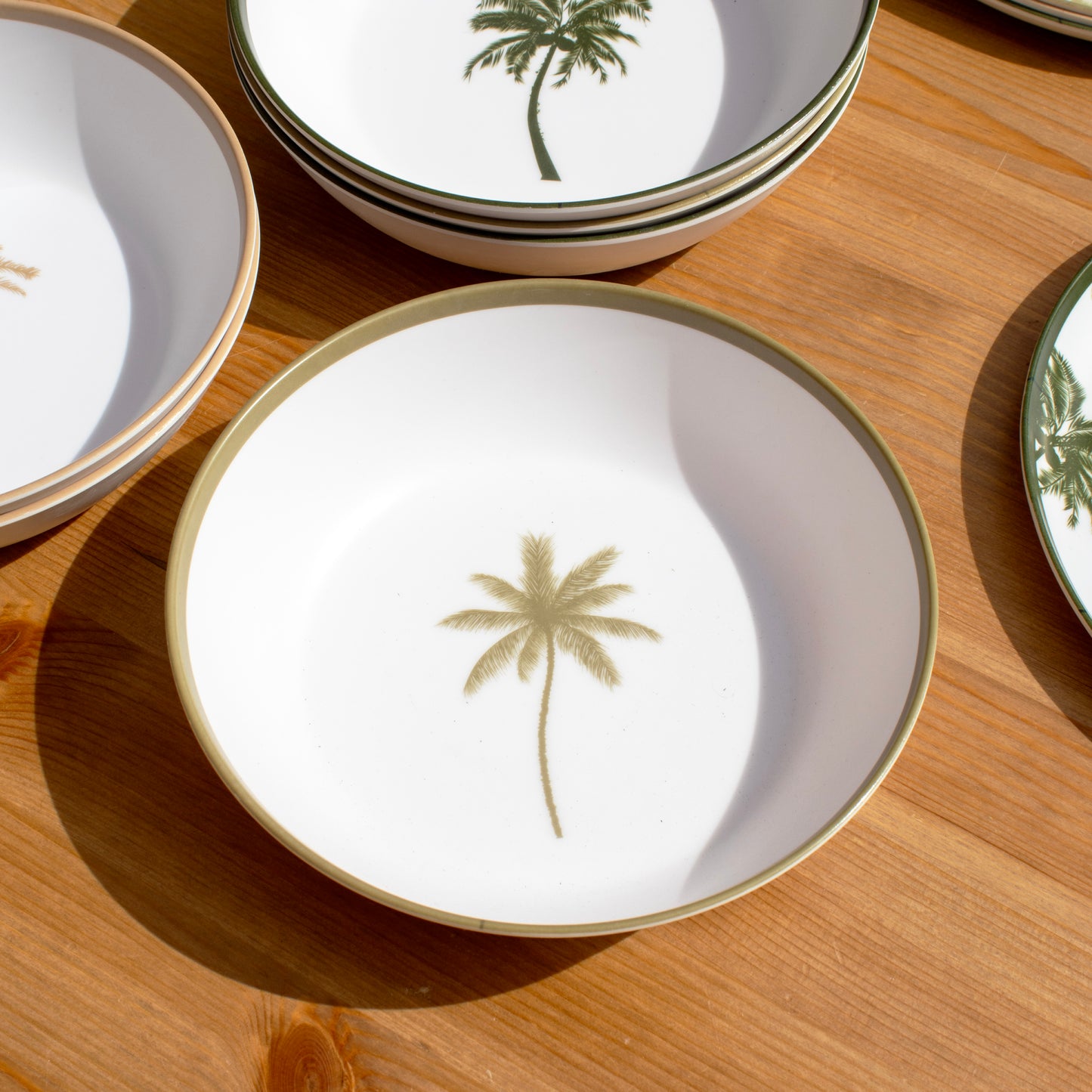 Set Of 6 Palm Tree Outdoor Pasta Bowls