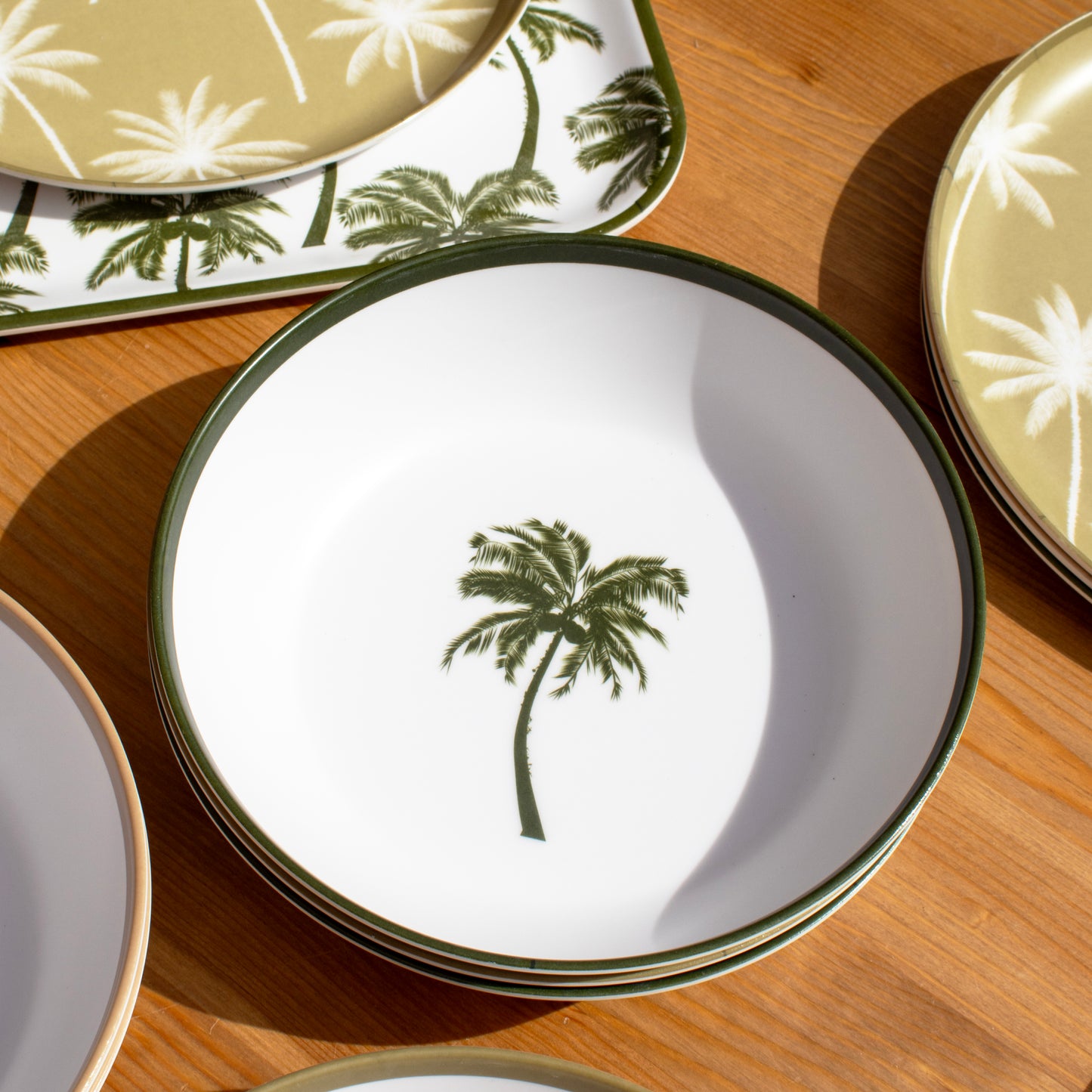 Set Of 6 Palm Tree Outdoor Pasta Bowls