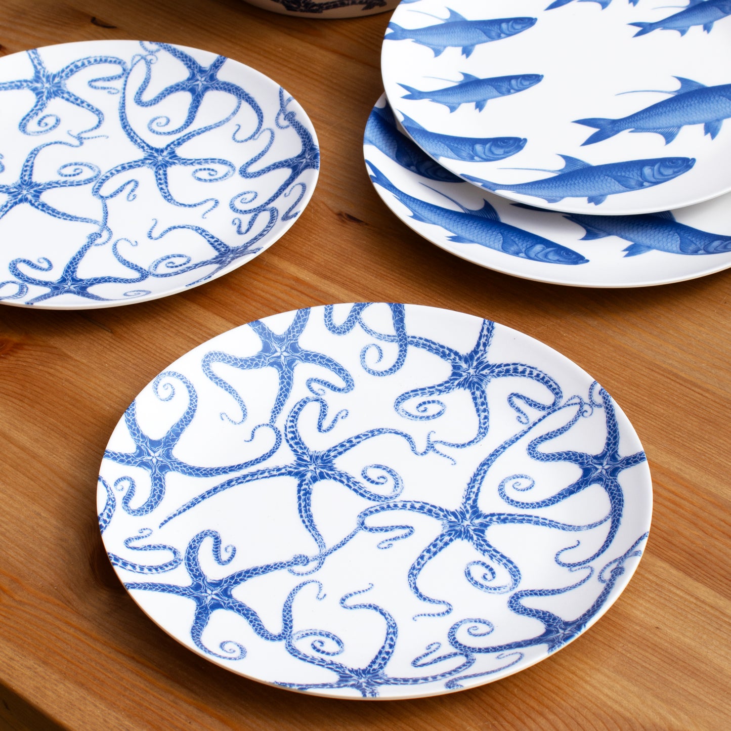Set Of 4 Marine Life Outdoor Dinner Plates