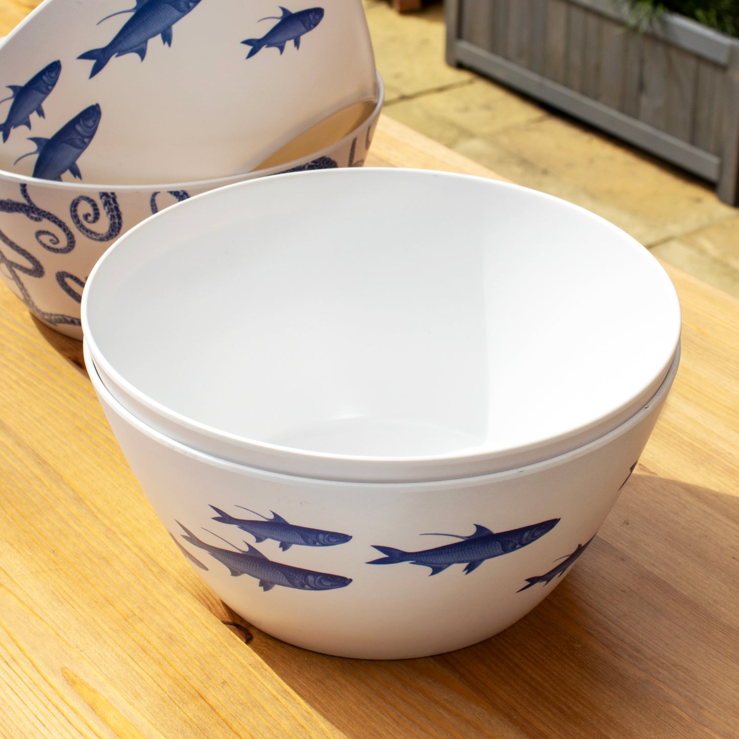 Set Of 2 Marine Life Outdoor Salad Bowls