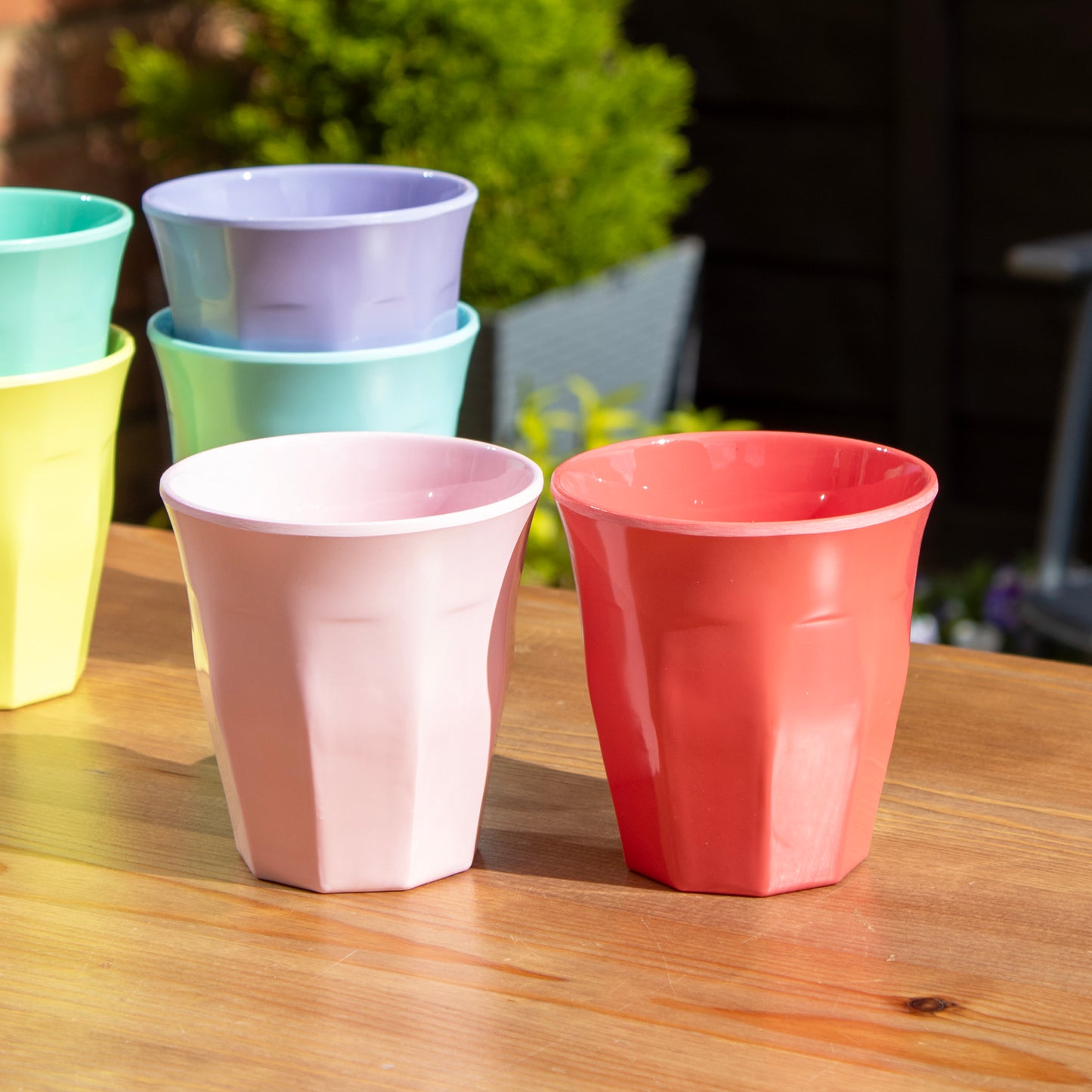 Set Of 6 Pastel Mix Melamine Tumblers
