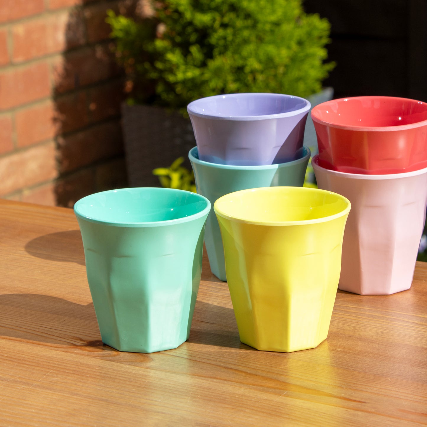 Set Of 6 Pastel Mix Melamine Tumblers