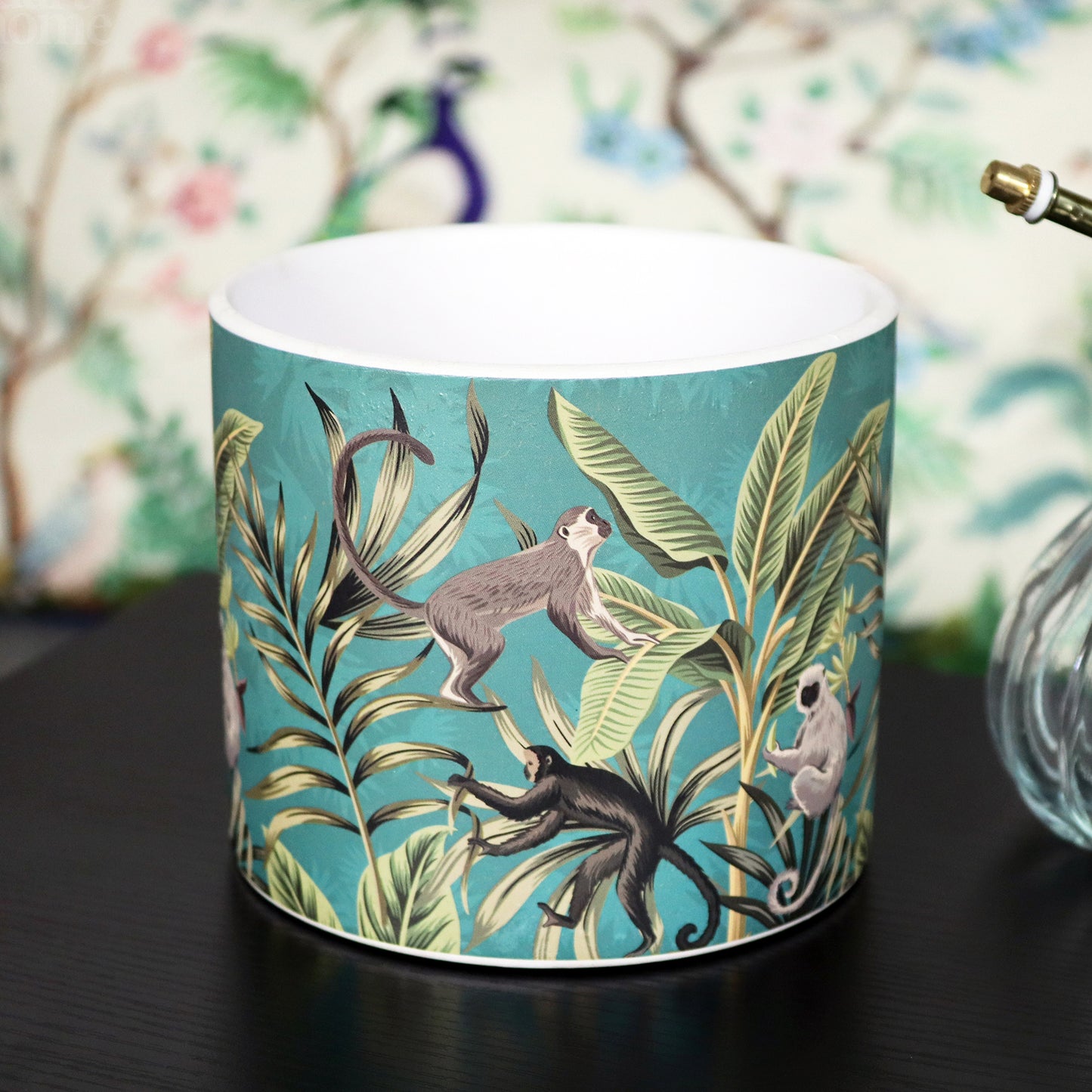 Teal Safari Monkey Plant Pot