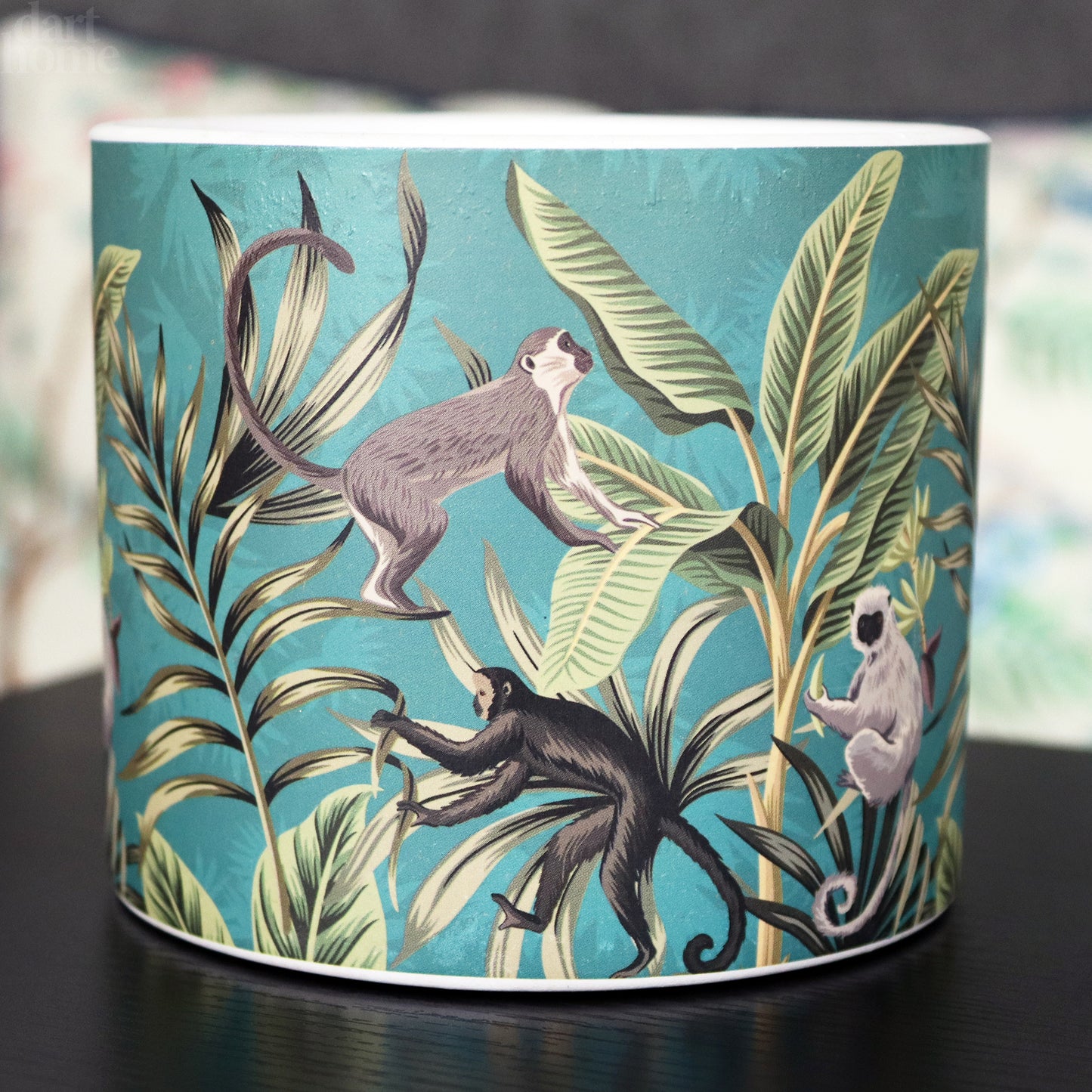 Teal Safari Monkey Plant Pot