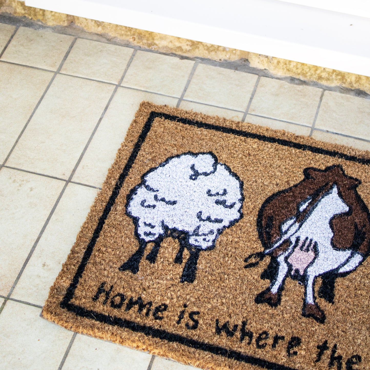Home Is Where The Herd Is Animal Doormat