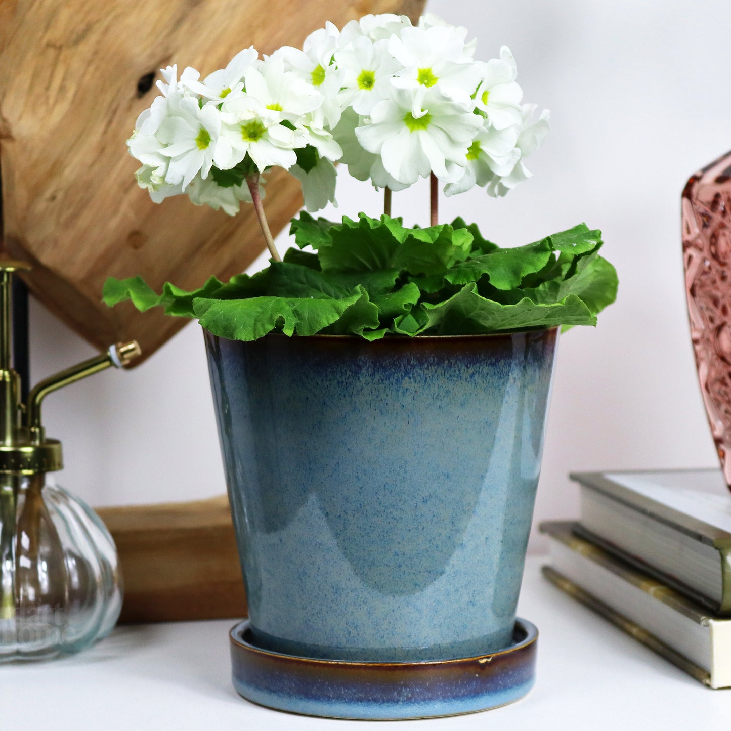 Blue Reactive Glaze Plant Pot