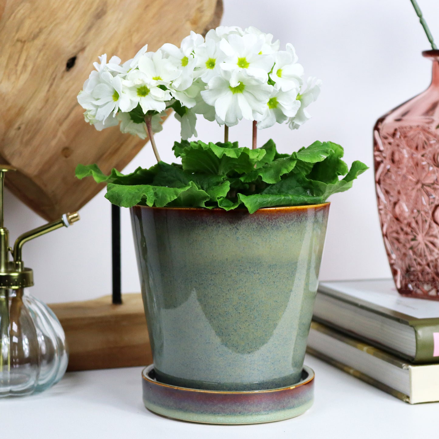 Green Reactive Glaze Plant Pot