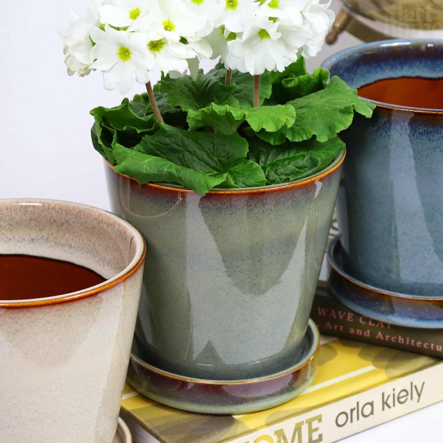 Green Reactive Glaze Plant Pot