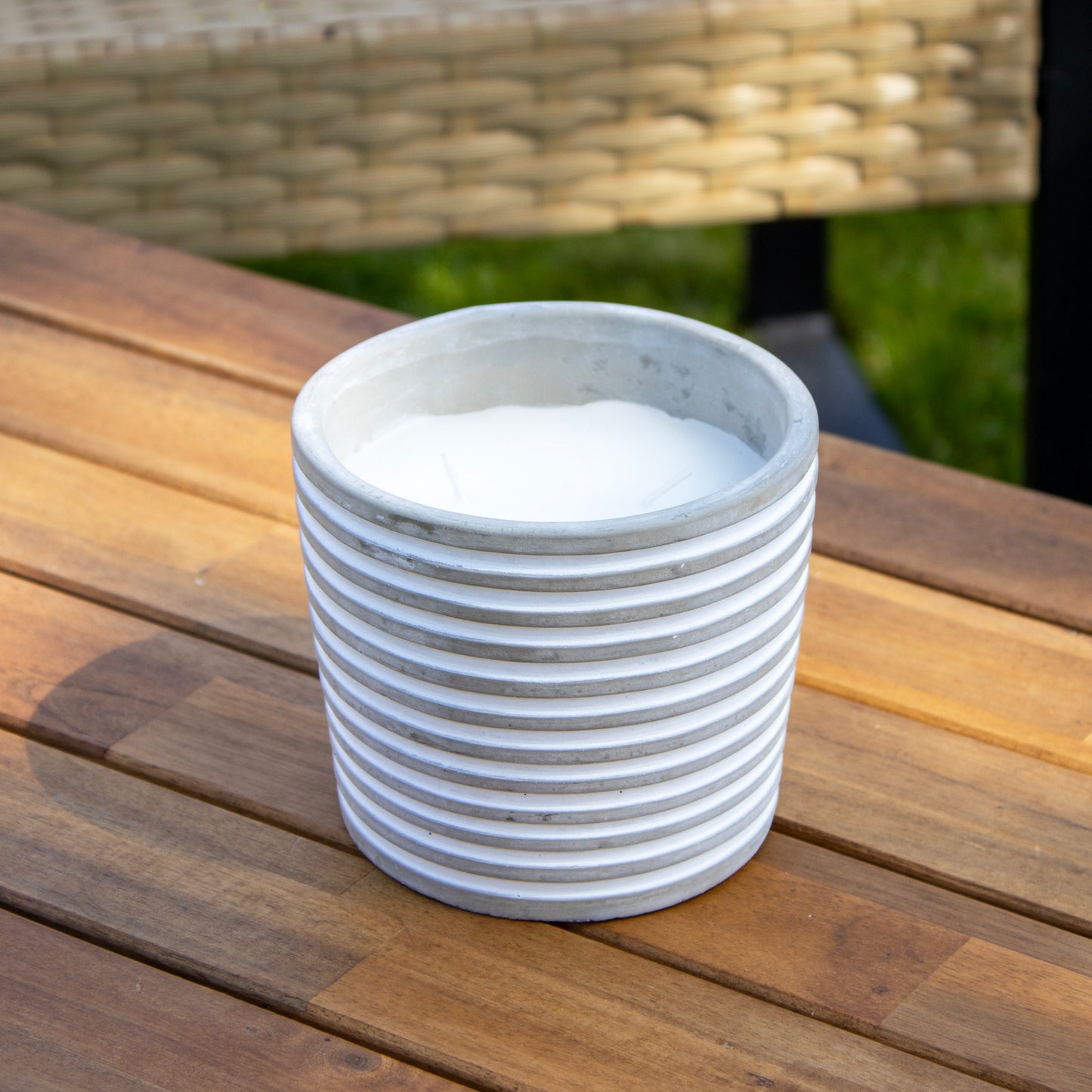Cement Double Wick Citronella Candle Pot
