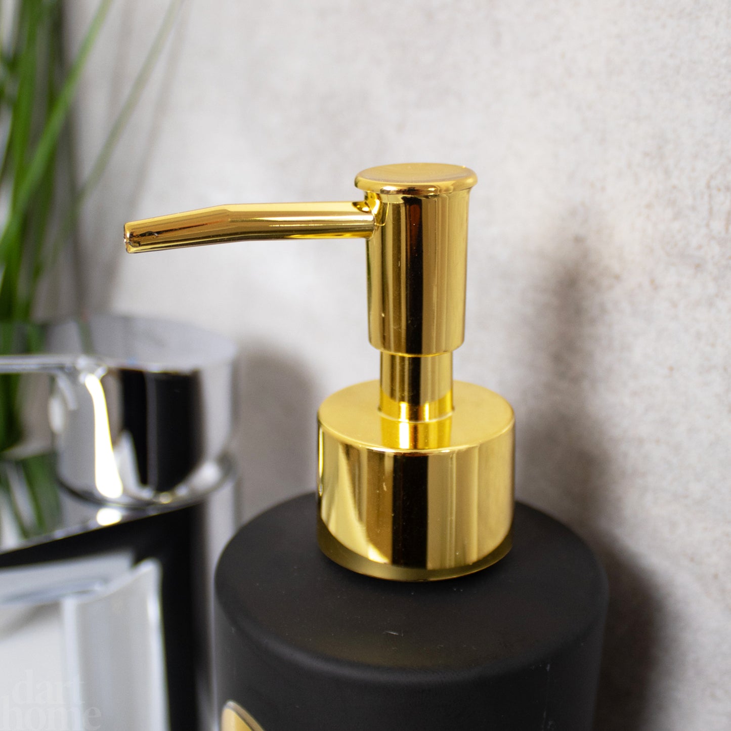 Black & Gold Wash And Soap Dispenser Set