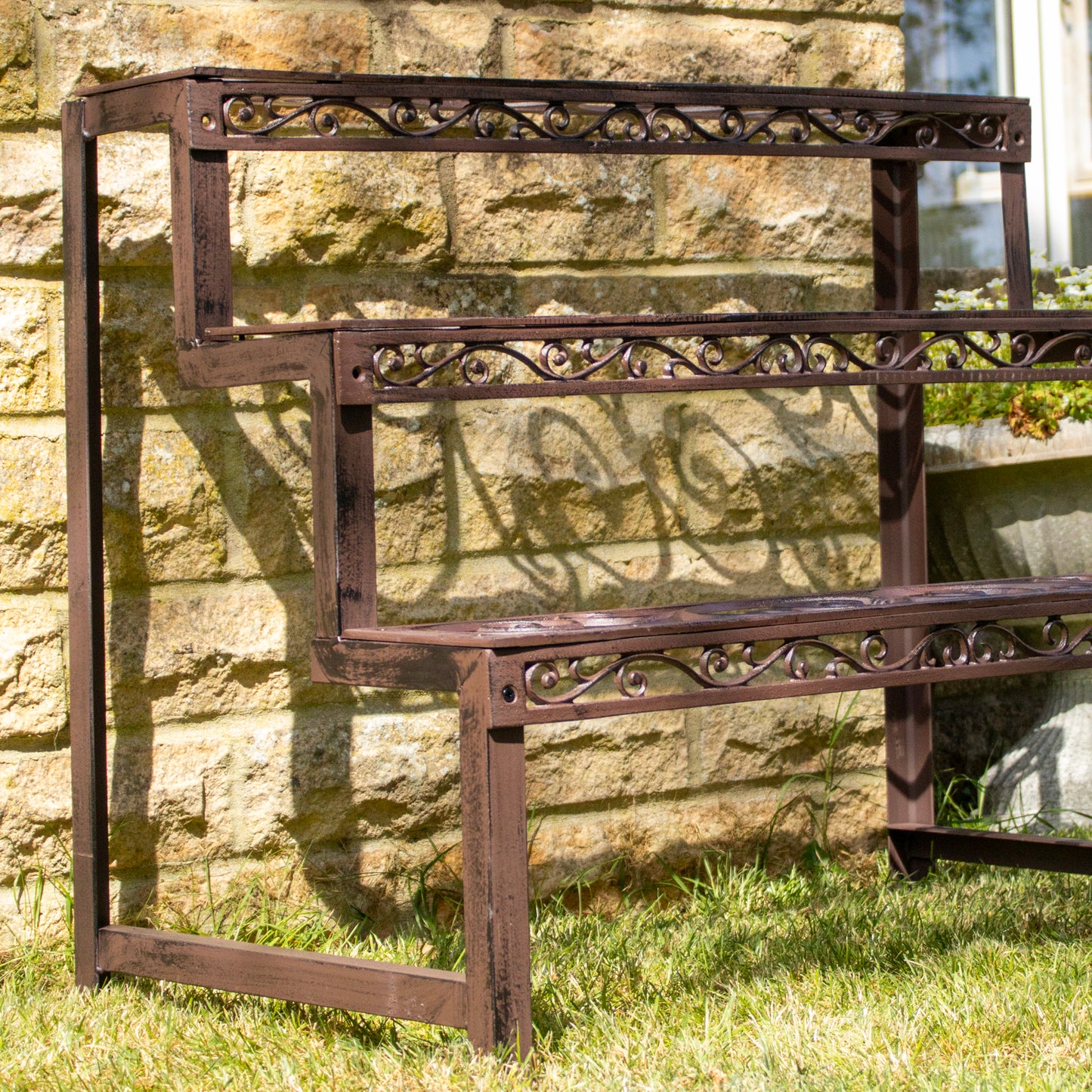 Cast Iron Scroll Rectangle Plant Stand