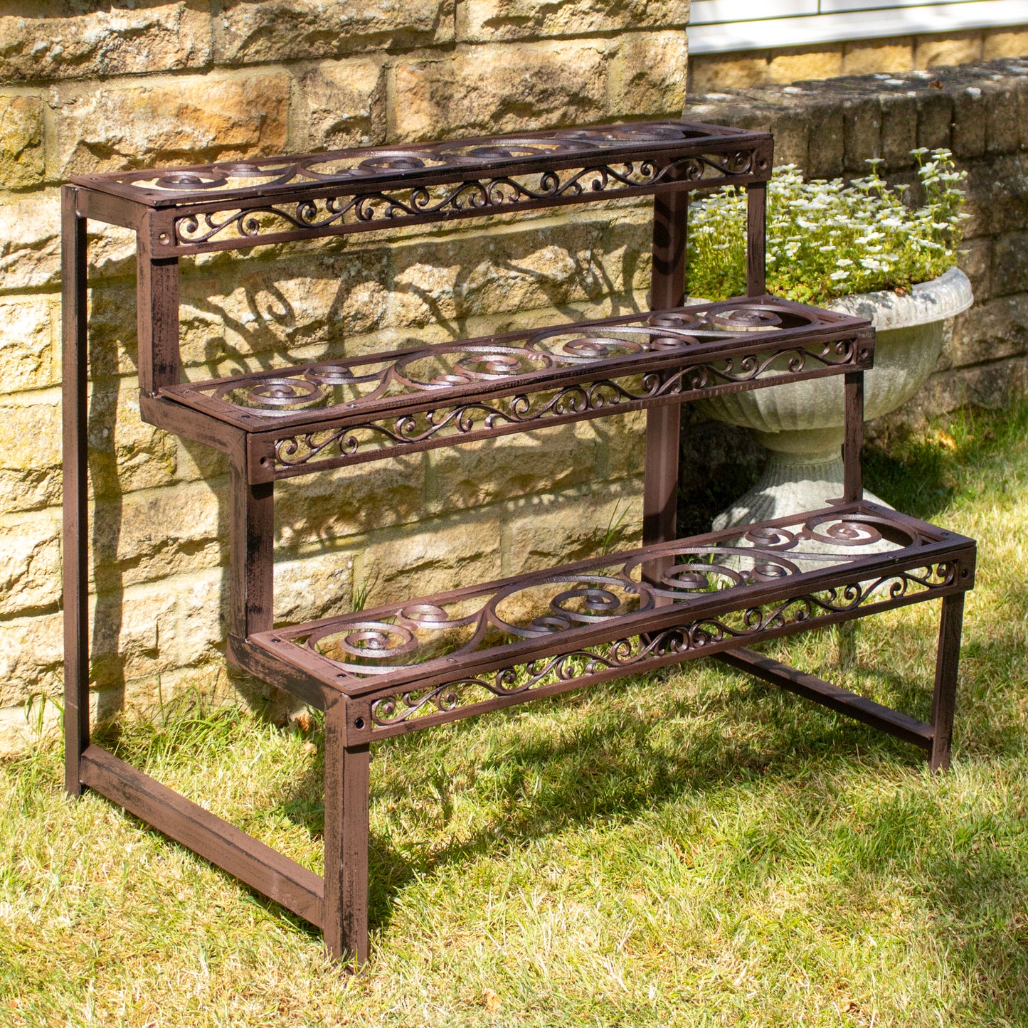 Cast Iron Scroll Rectangle Plant Stand
