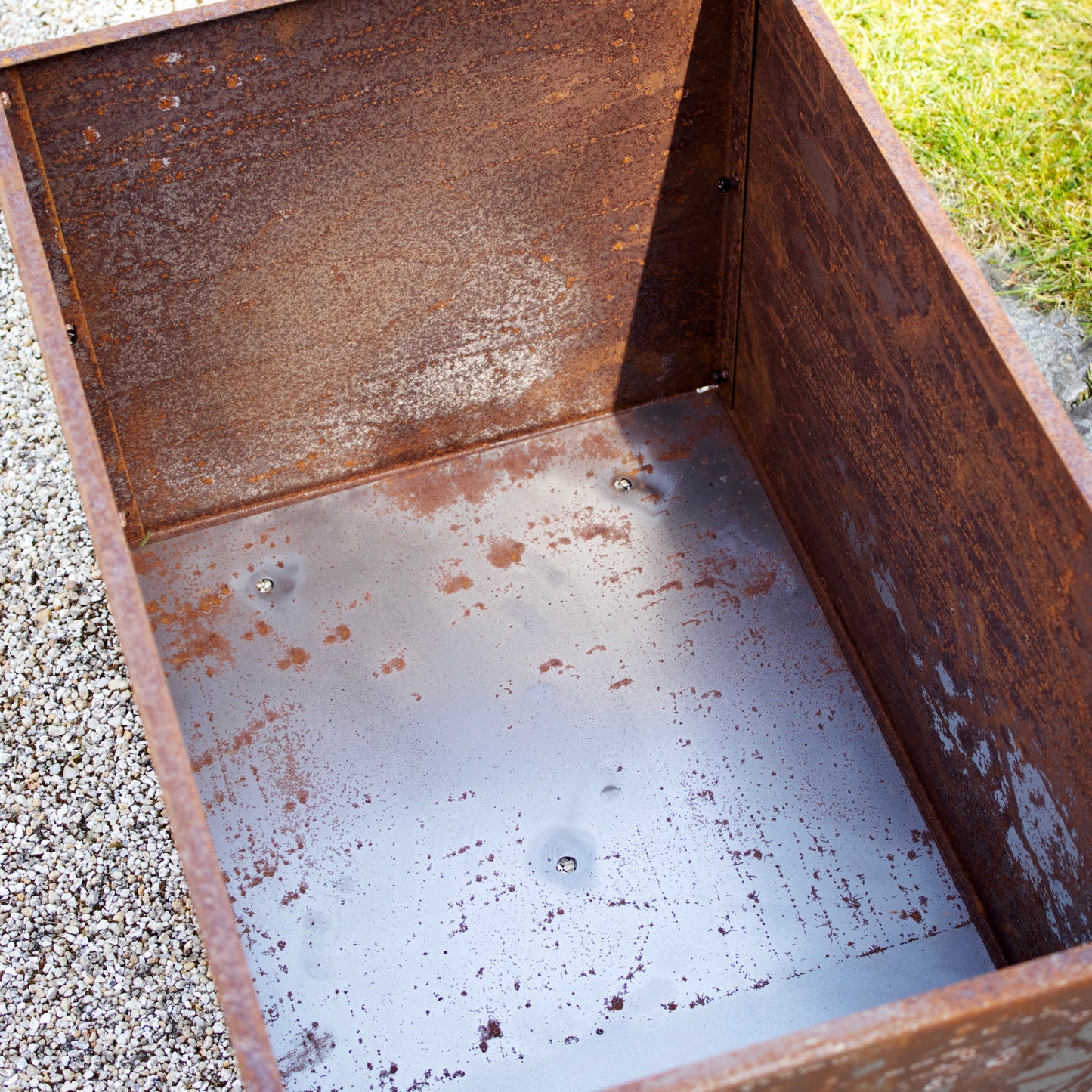 Tall Rectangle Rusted Corten Steel Planter