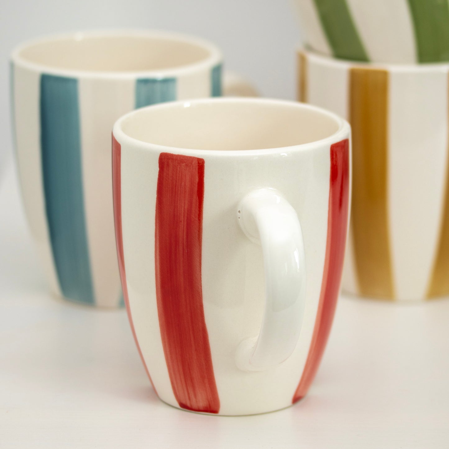 Set Of 4 Colour Stripe Mugs
