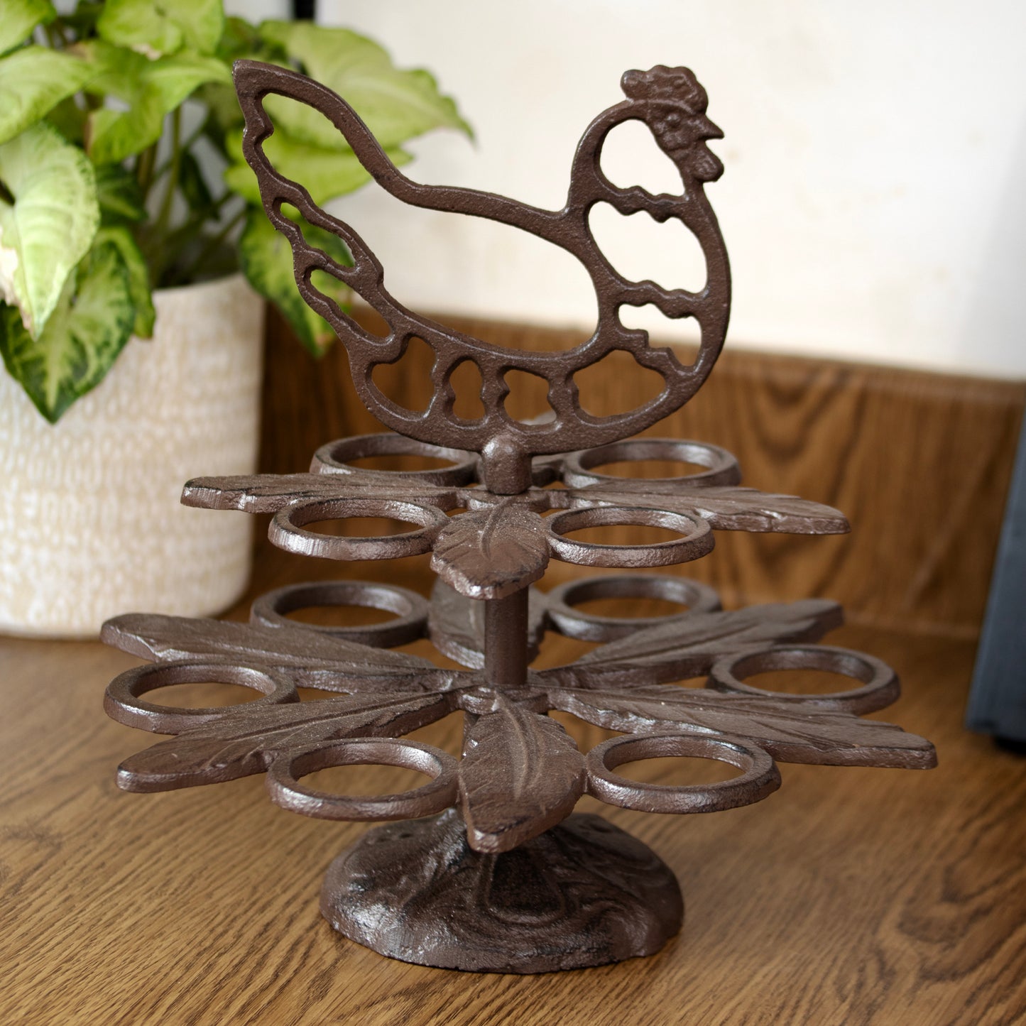 Cast Iron Chicken 10 Egg Holder