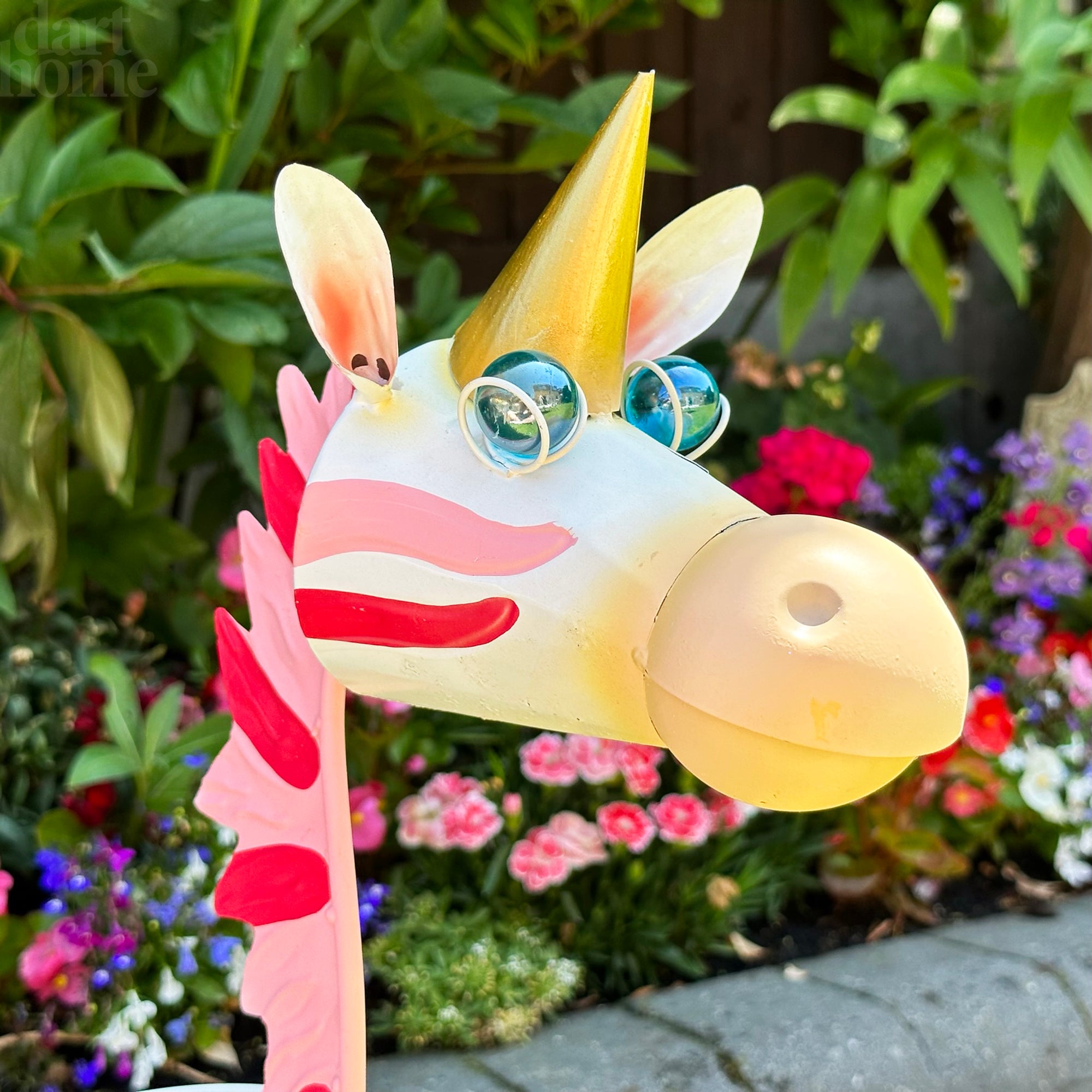 Einhorn-Pflanzgefäß-Ornament aus Metall