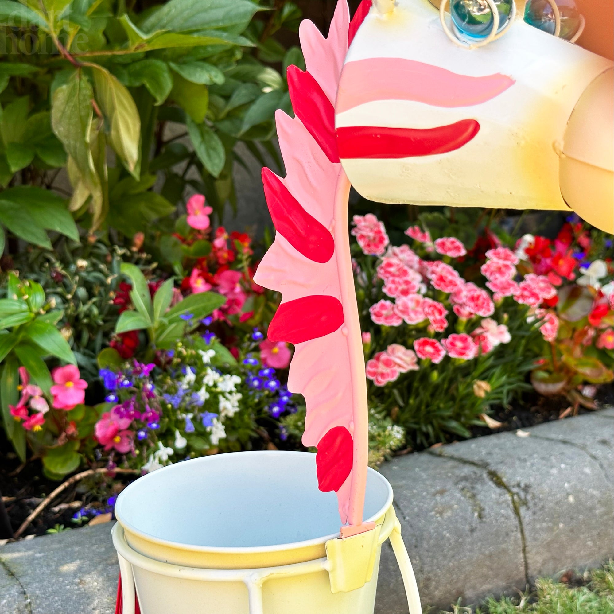 Einhorn-Pflanzgefäß-Ornament aus Metall