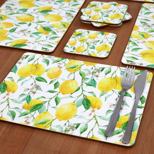 Set Of 8 Lemon Grove Placemat And Coasters