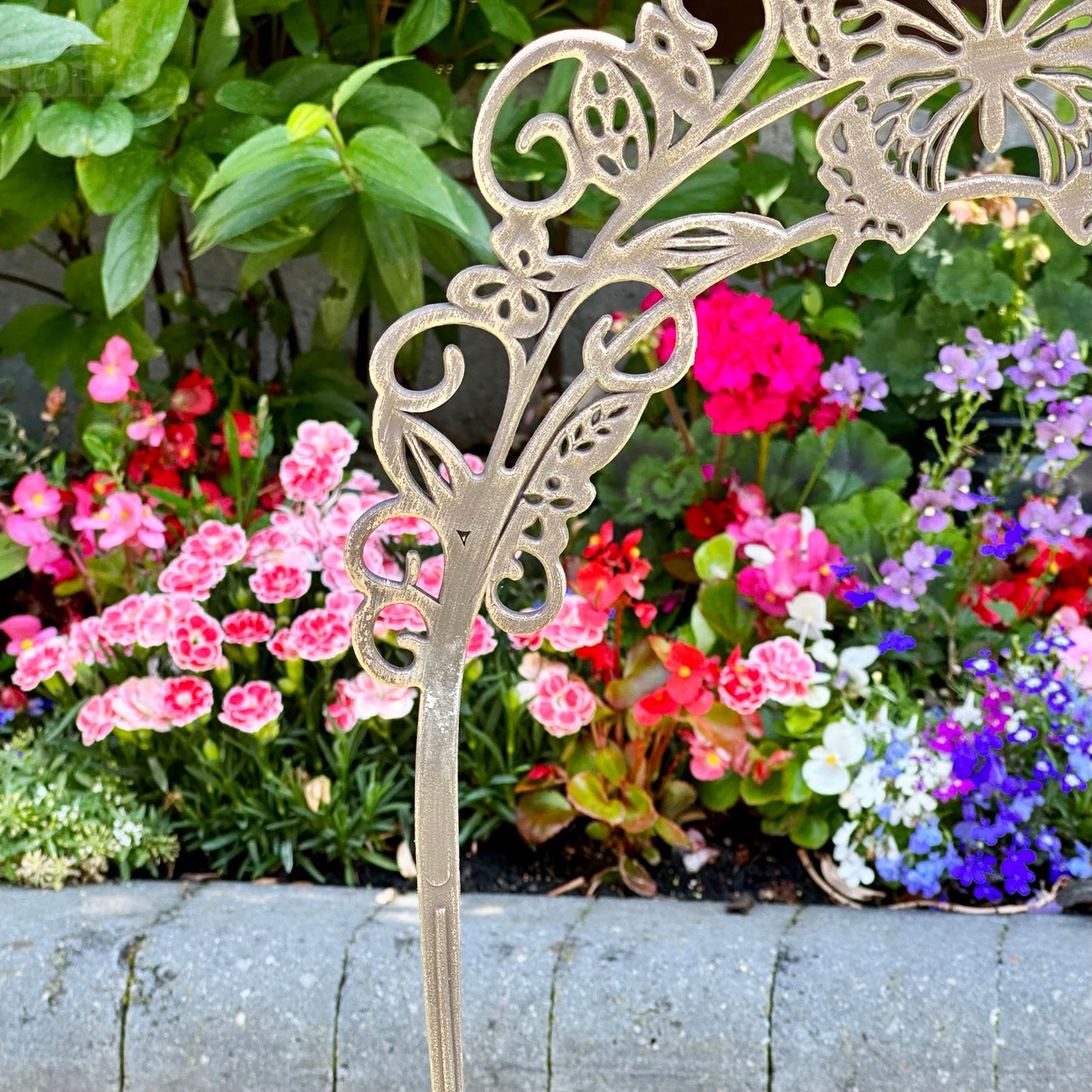 Coffee Creme Butterfly Trellis Planter