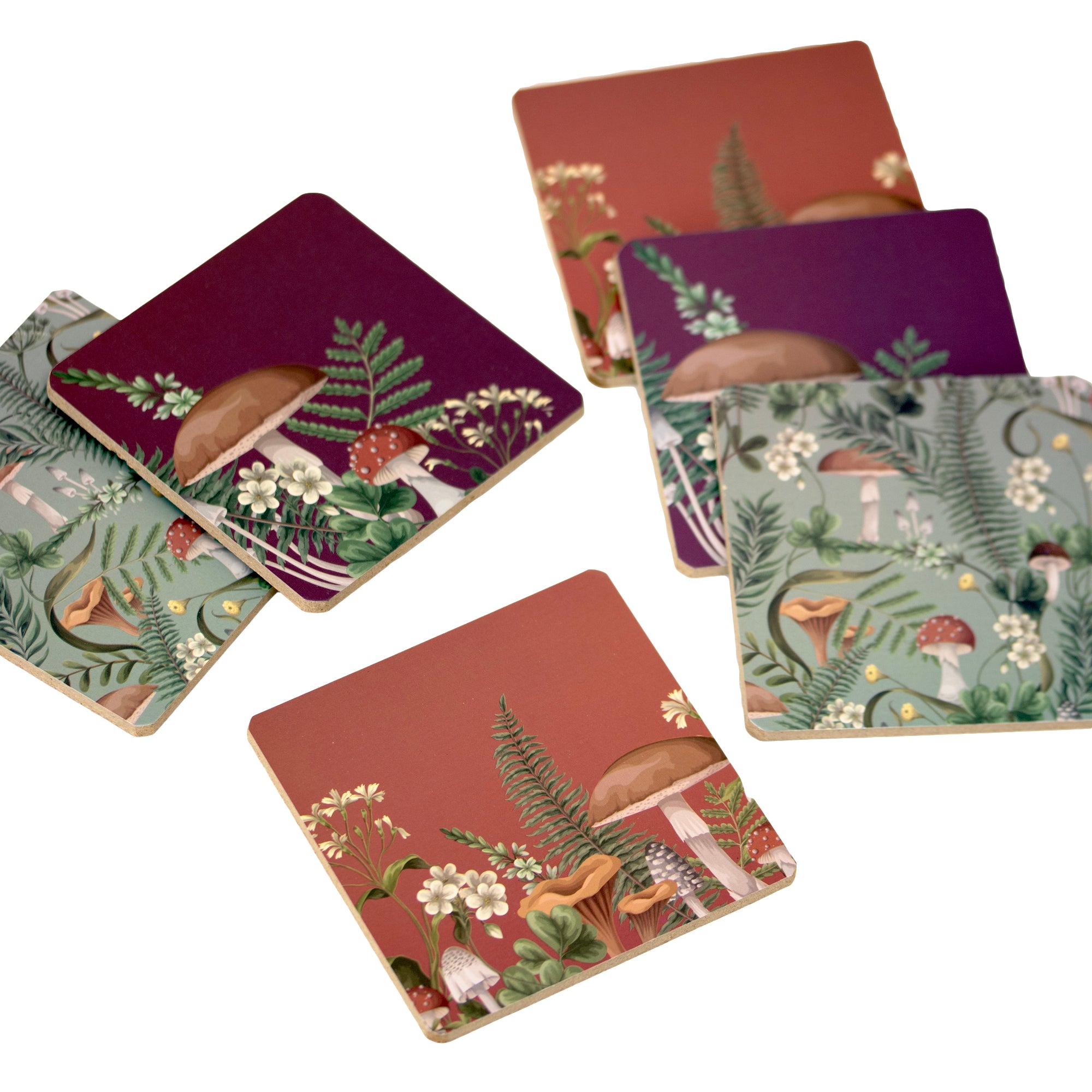 Set Of 6 Woodland Mushroom Coasters