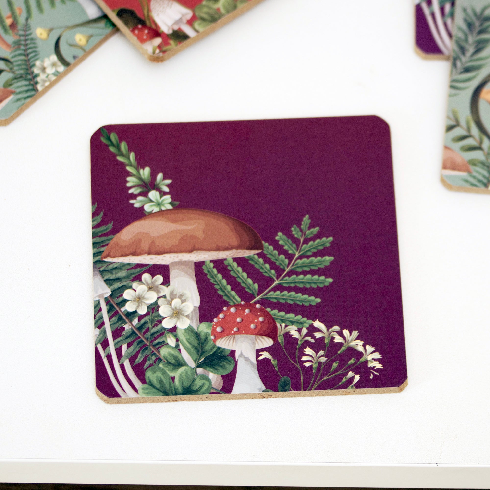Set Of 6 Woodland Mushroom Coasters