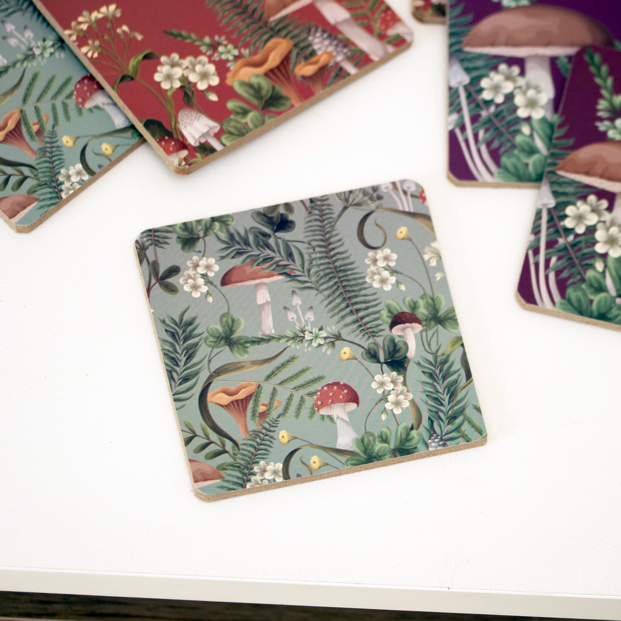 Set Of 6 Woodland Mushroom Coasters